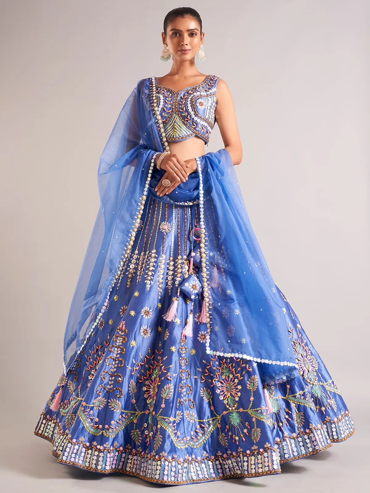 Amazing purple silk lehenga choli