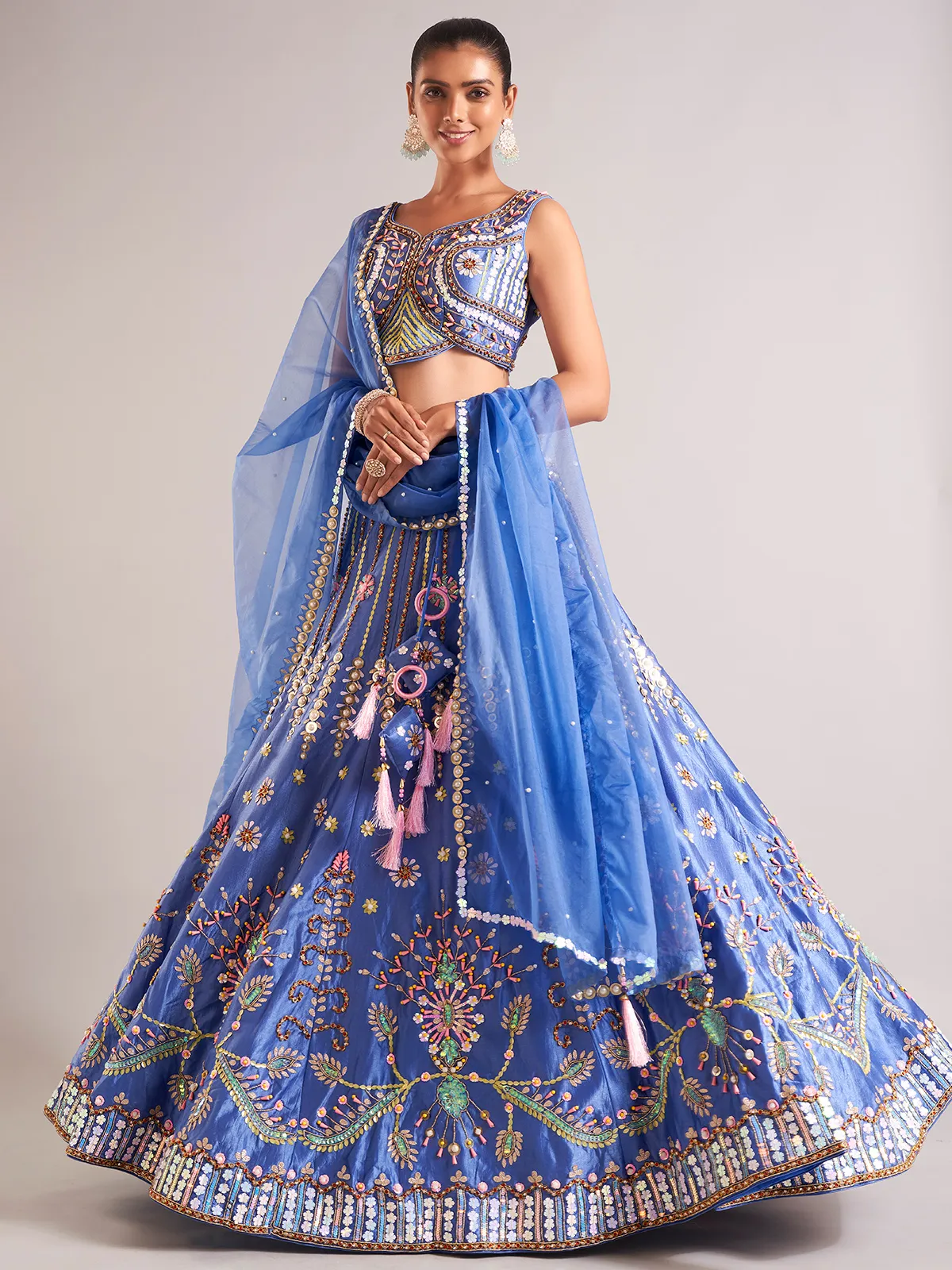 Amazing purple silk lehenga choli