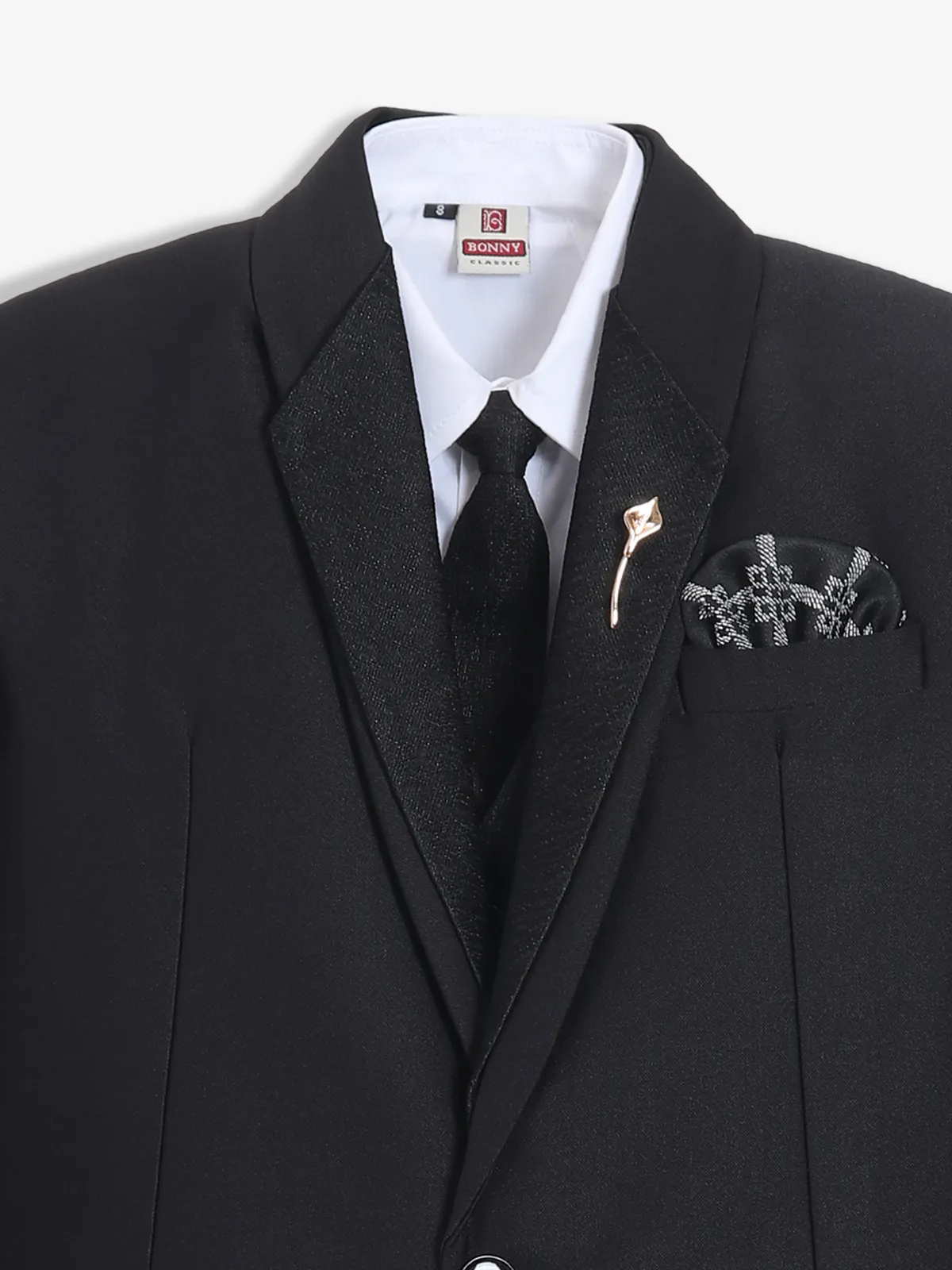 Stunning black terry rayon one button coat suit