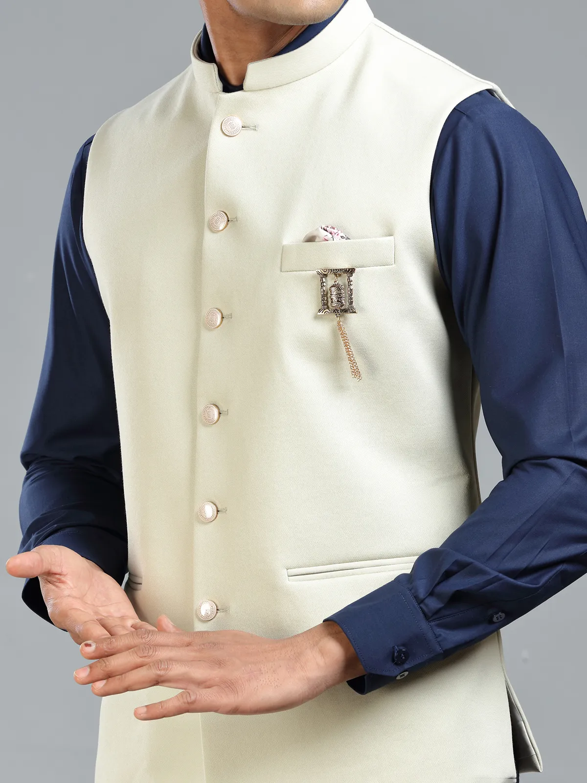 Timeless and stylish cream waistcoat for men