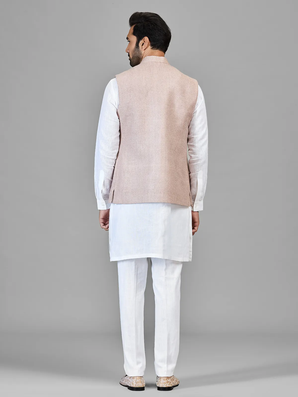 White reception wear waistcoat set