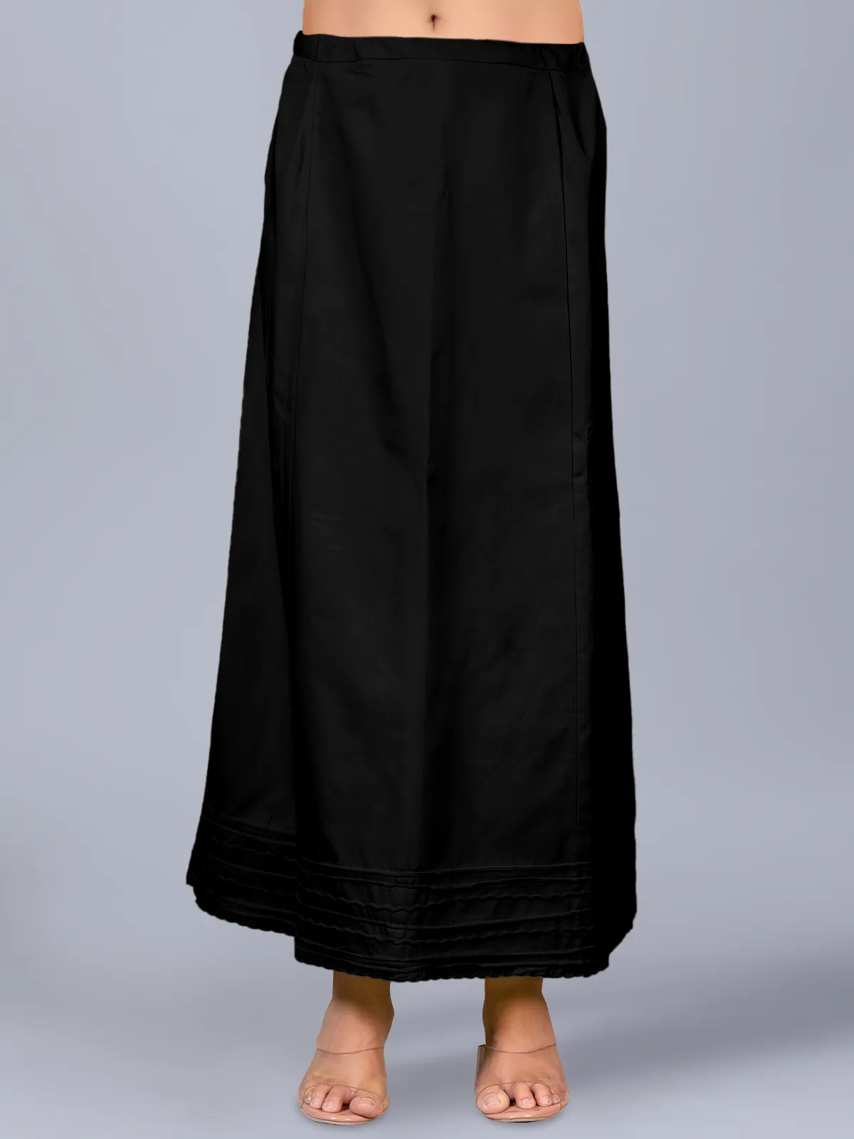 Black cotton plain saree petticoat