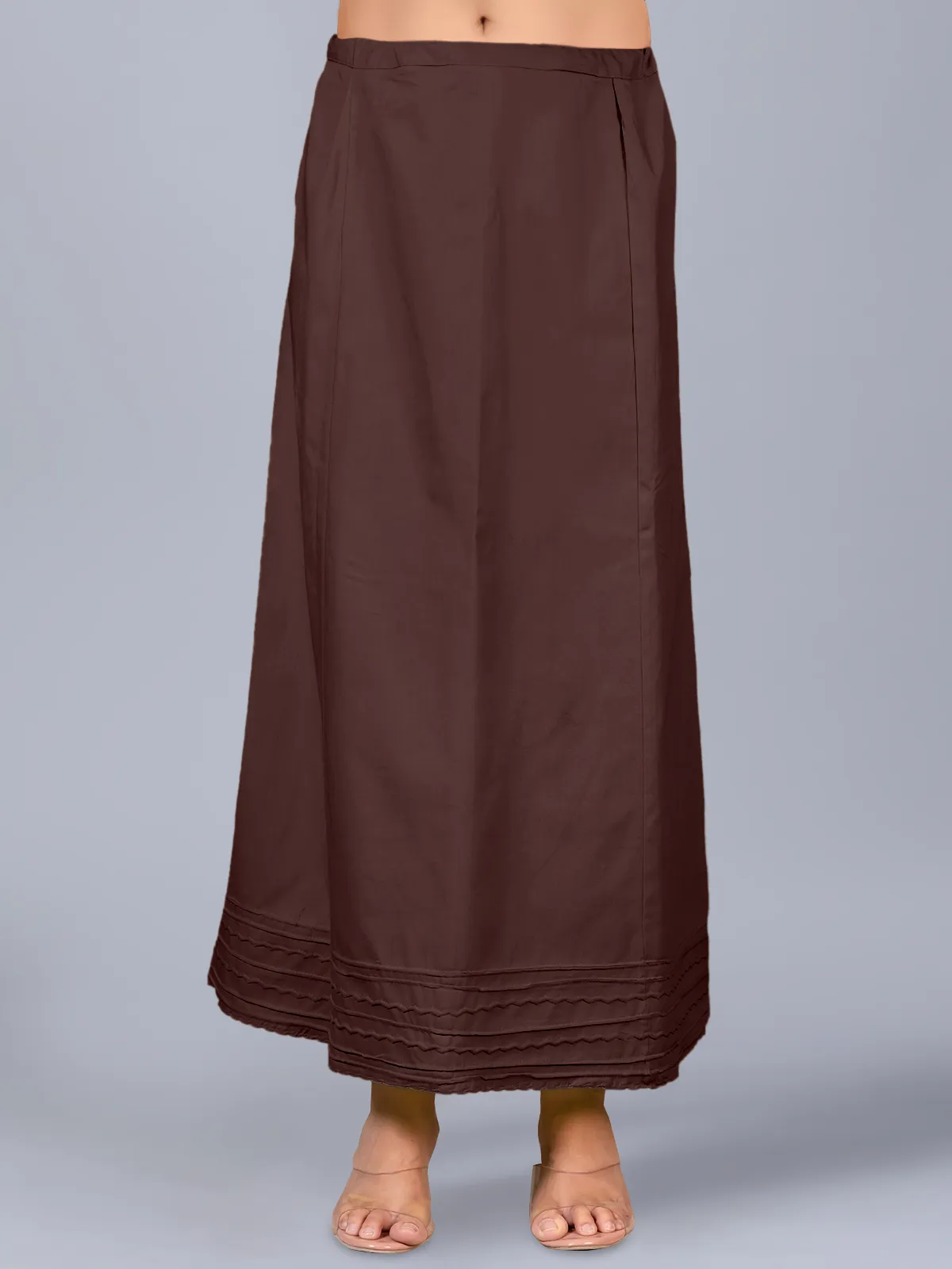 Dark brown cotton plain petticoat
