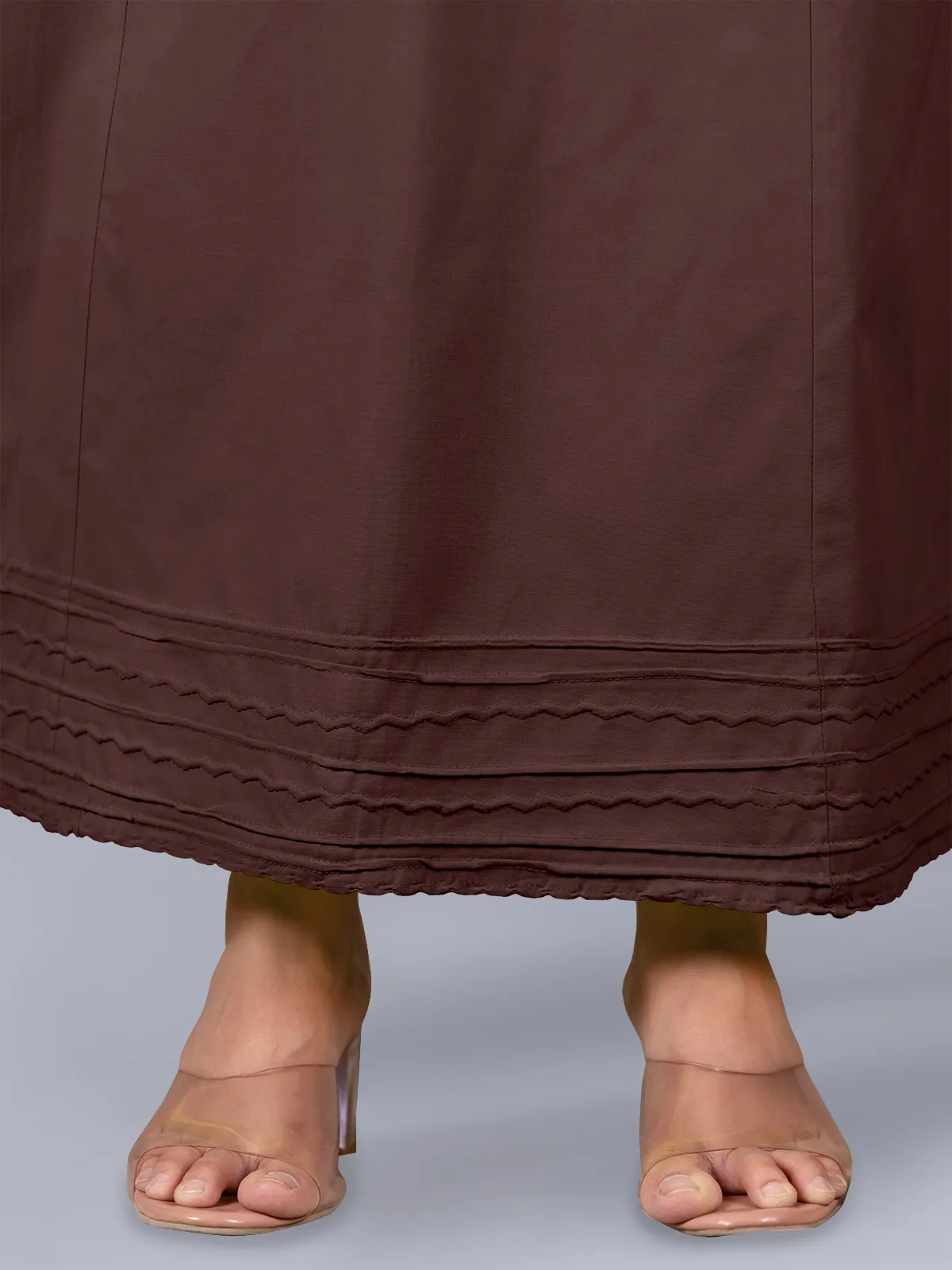 Dark brown cotton plain petticoat