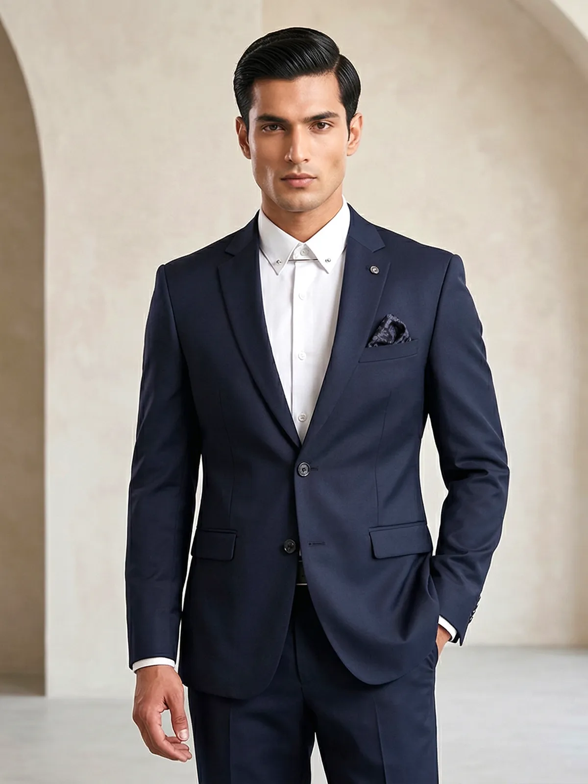 Terry rayon navy party wear blazer