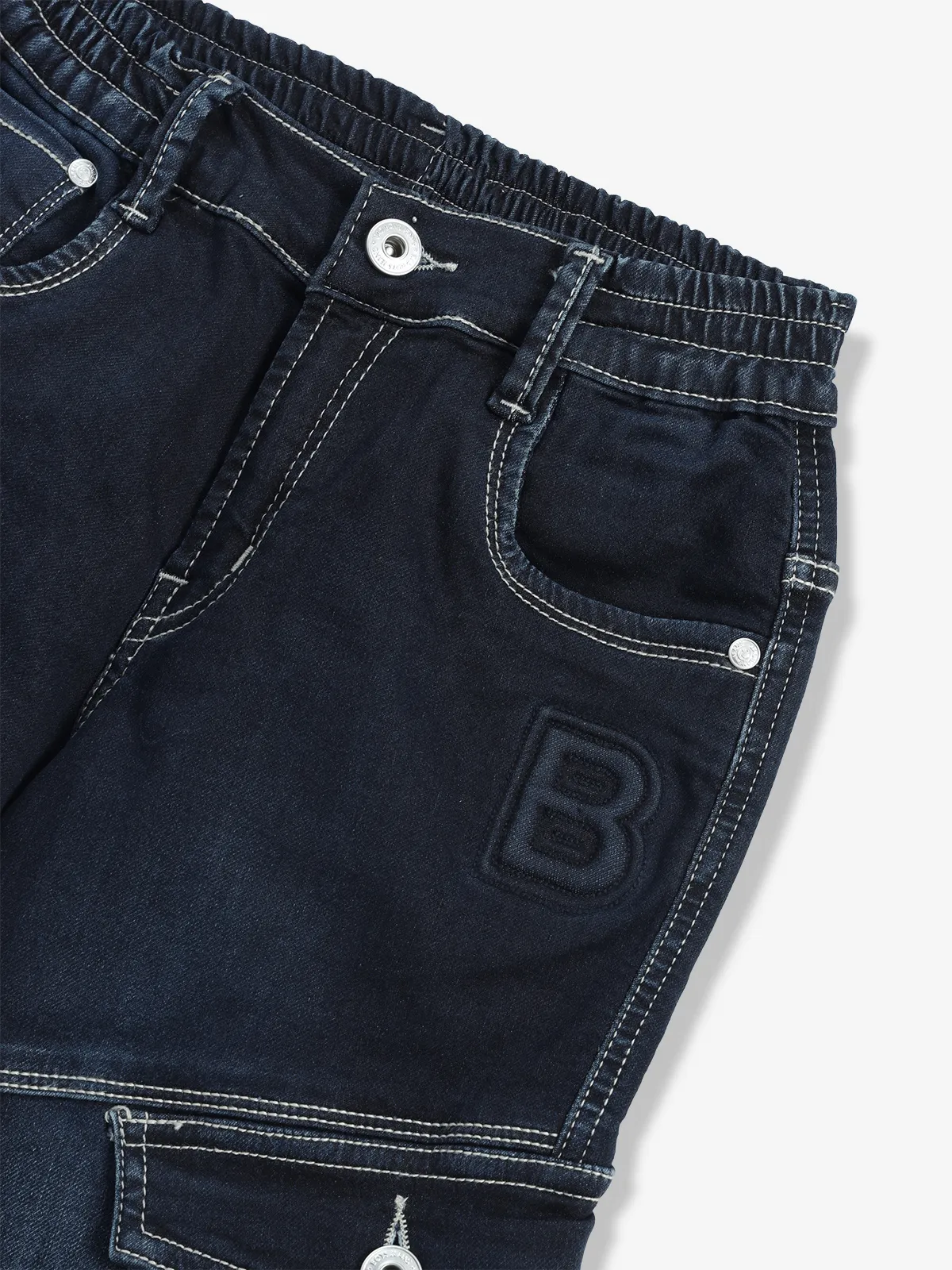 BAD BOYS navy denim cargo jeans for boys