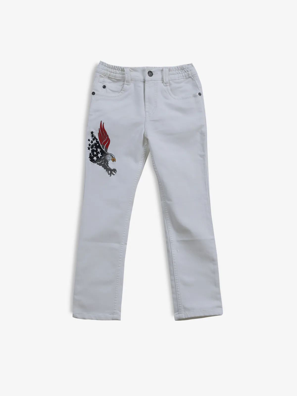 BAD BOYS white solid boys jeans