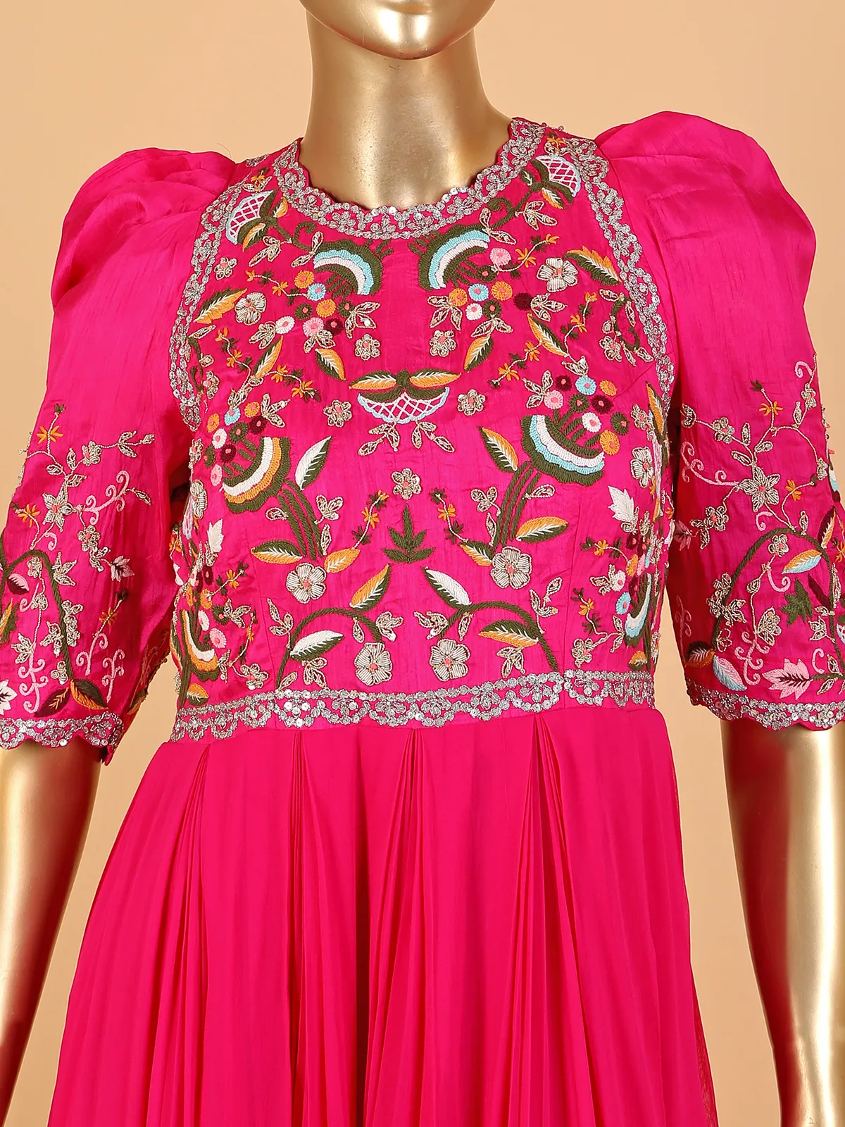 Elegant georgette magenta anarkali suit