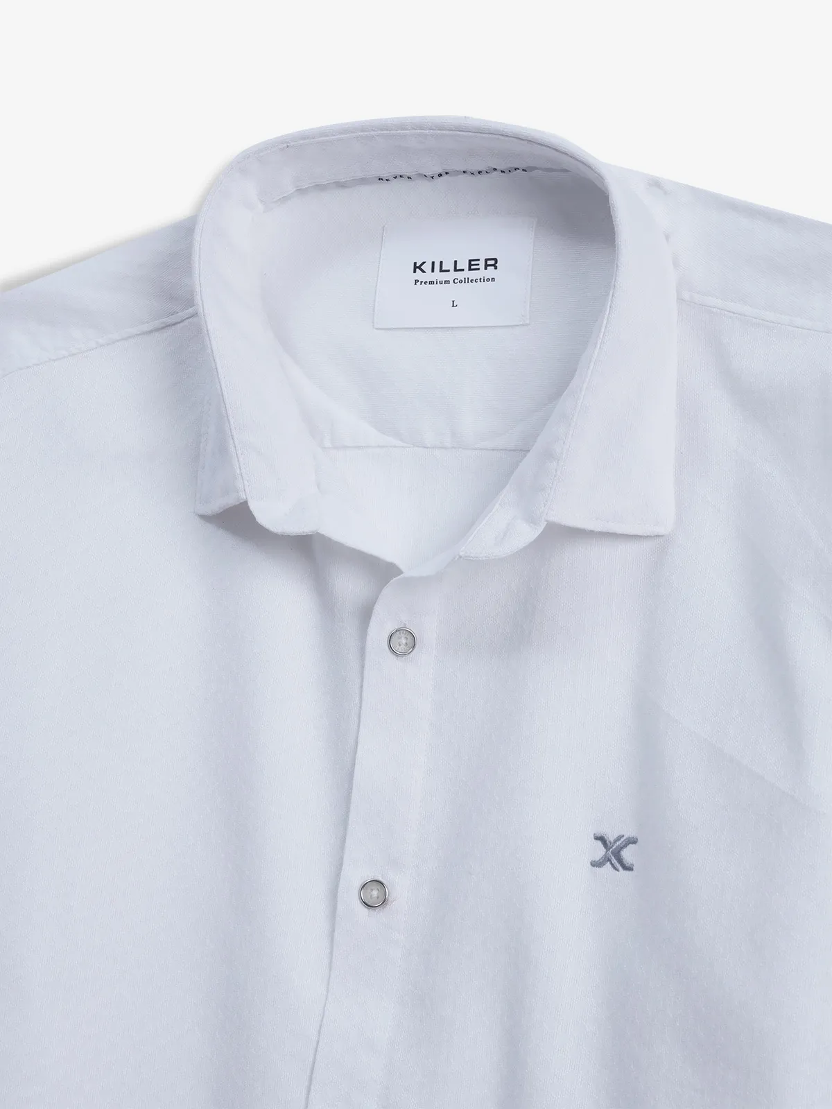 KILLER plain white cotton shirt