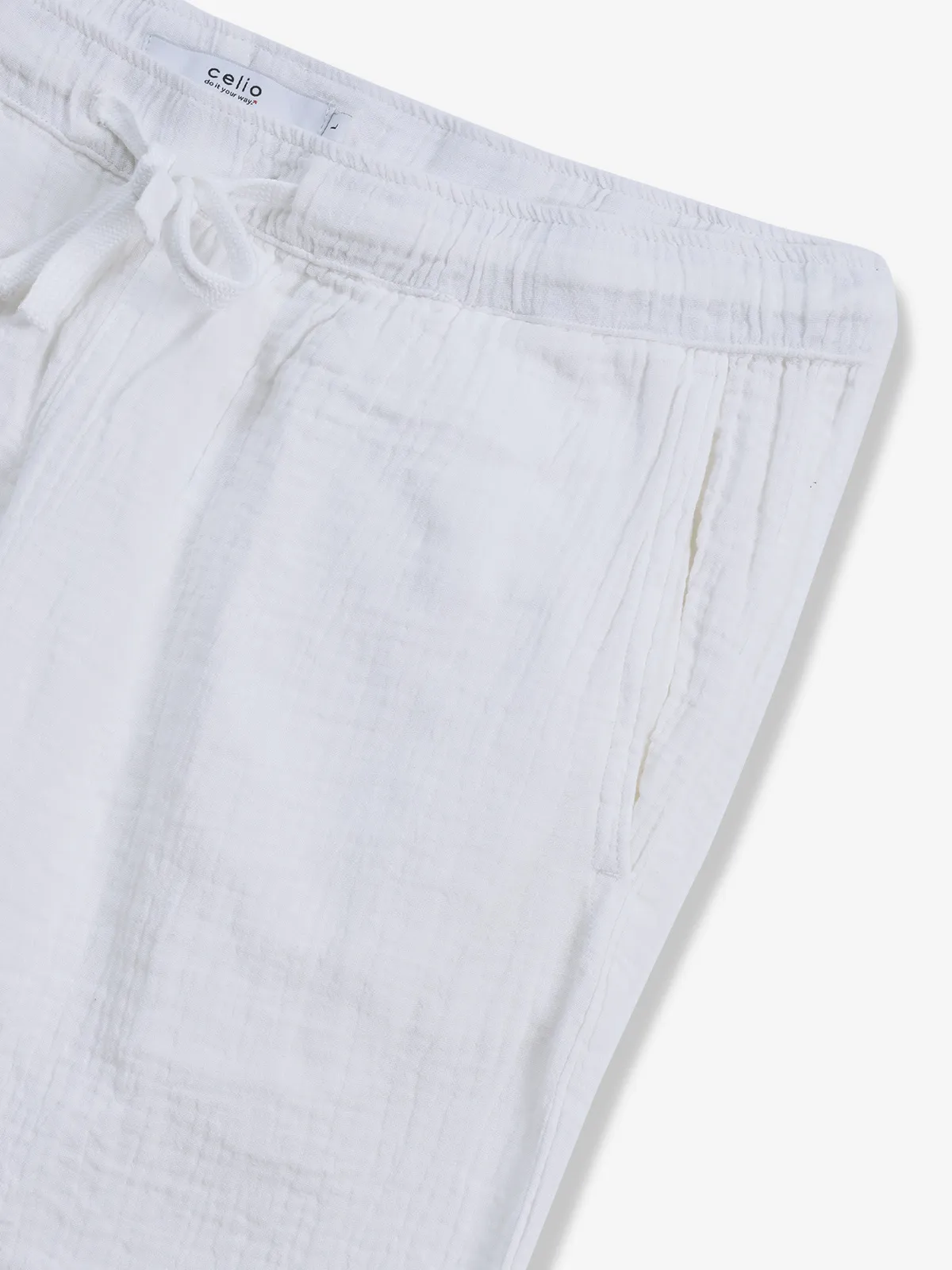 CELIO white cotton track pant