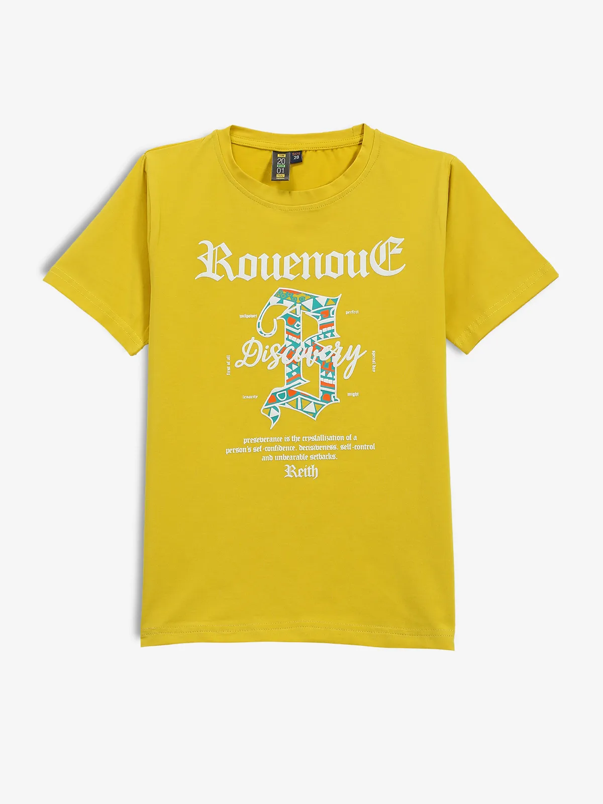 TIMBUKTU cotton yellow printed casual t-shirt