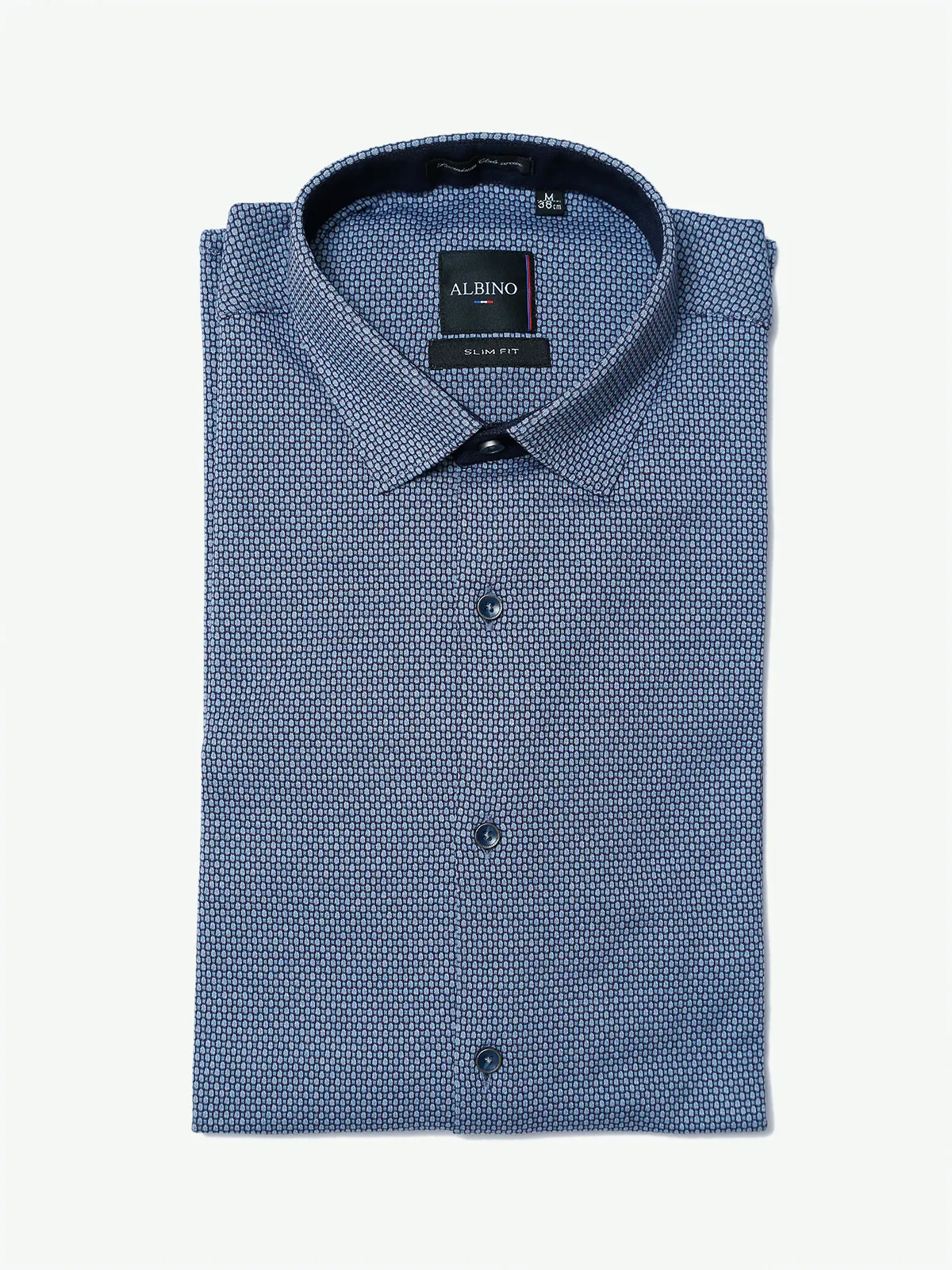 Albino blue cotton printed shirt