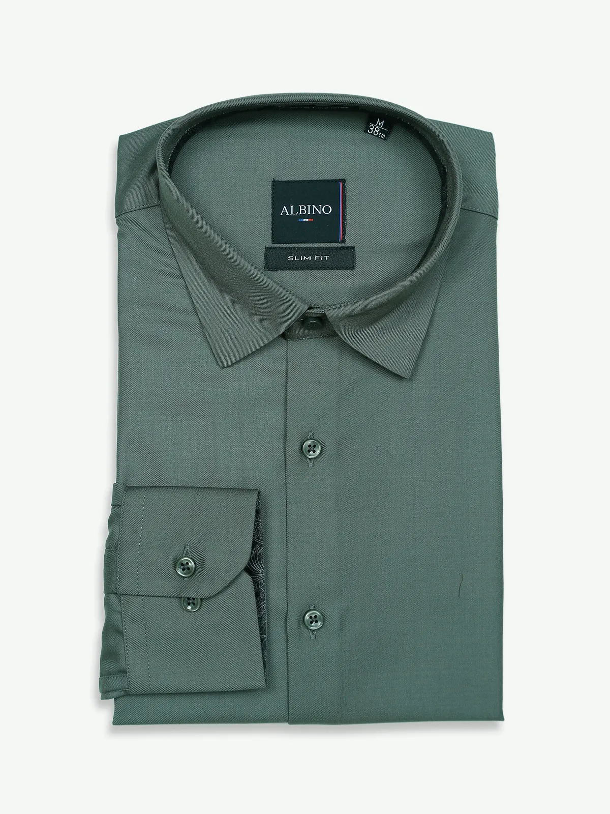 Albino green cotton plain shirt