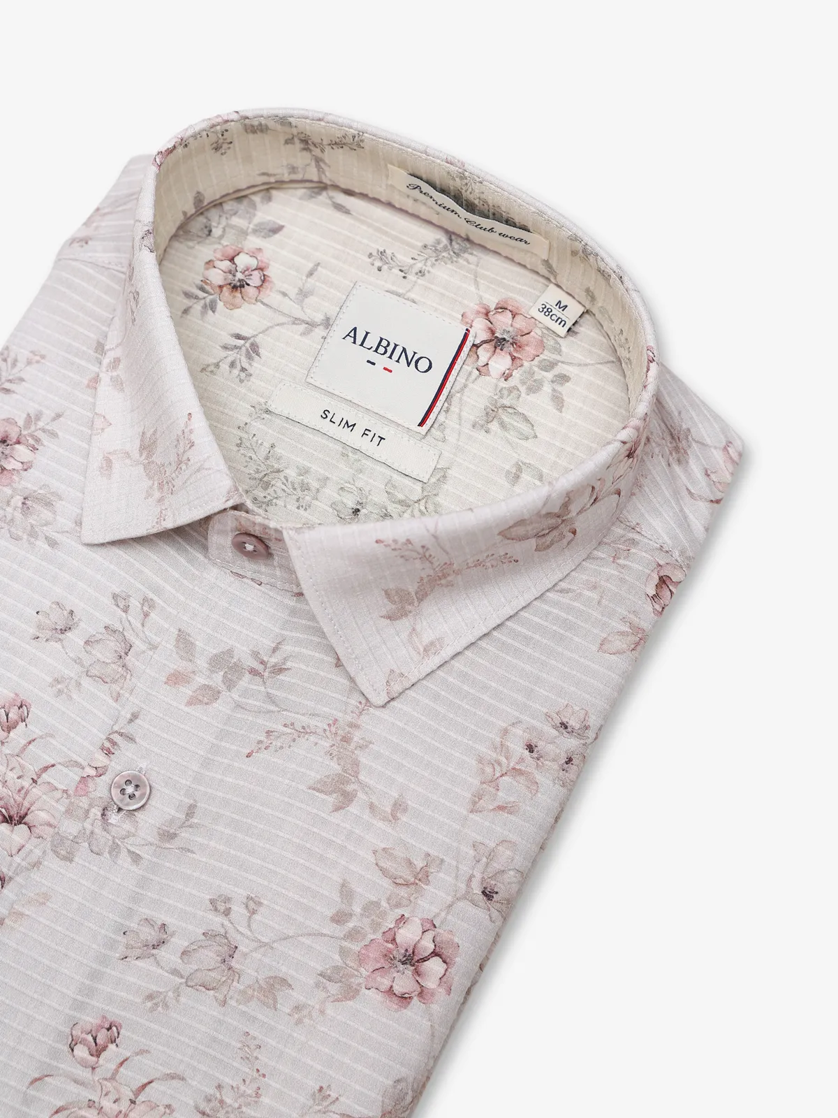 Albino light pink floral printed shirt