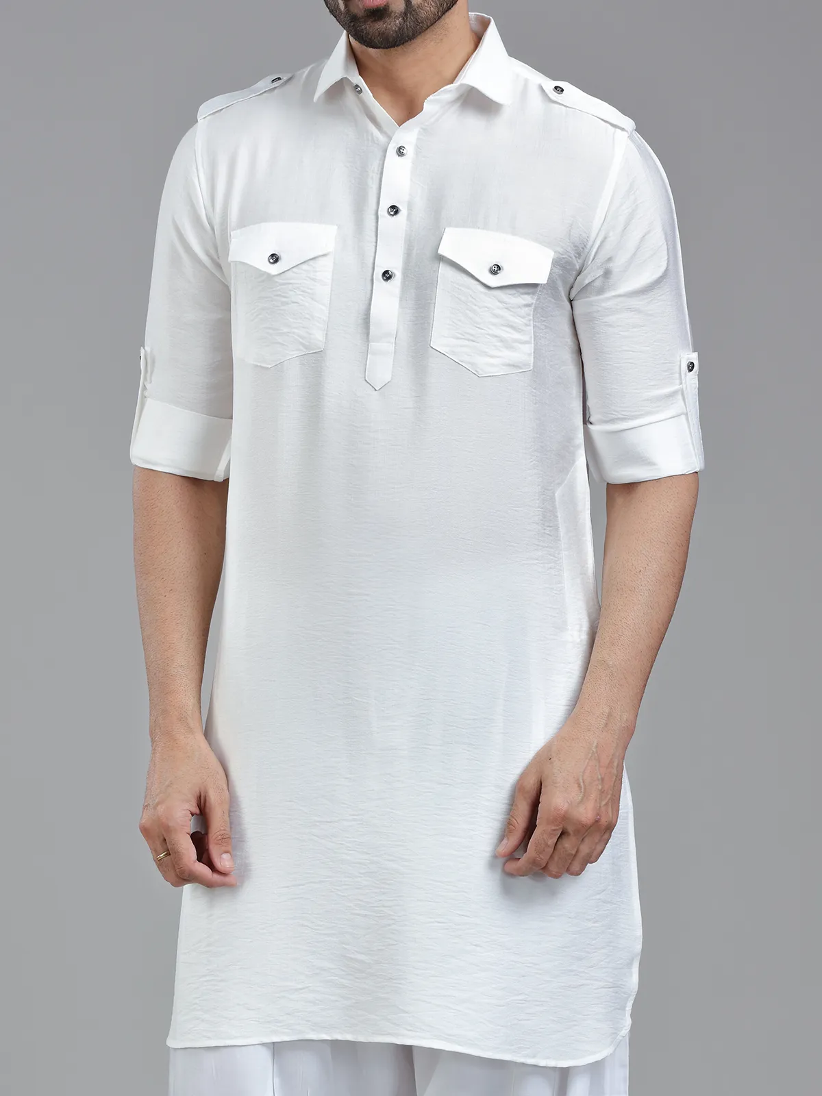 All time classy white pathani suit for men-G3-MPS4276 | Canada