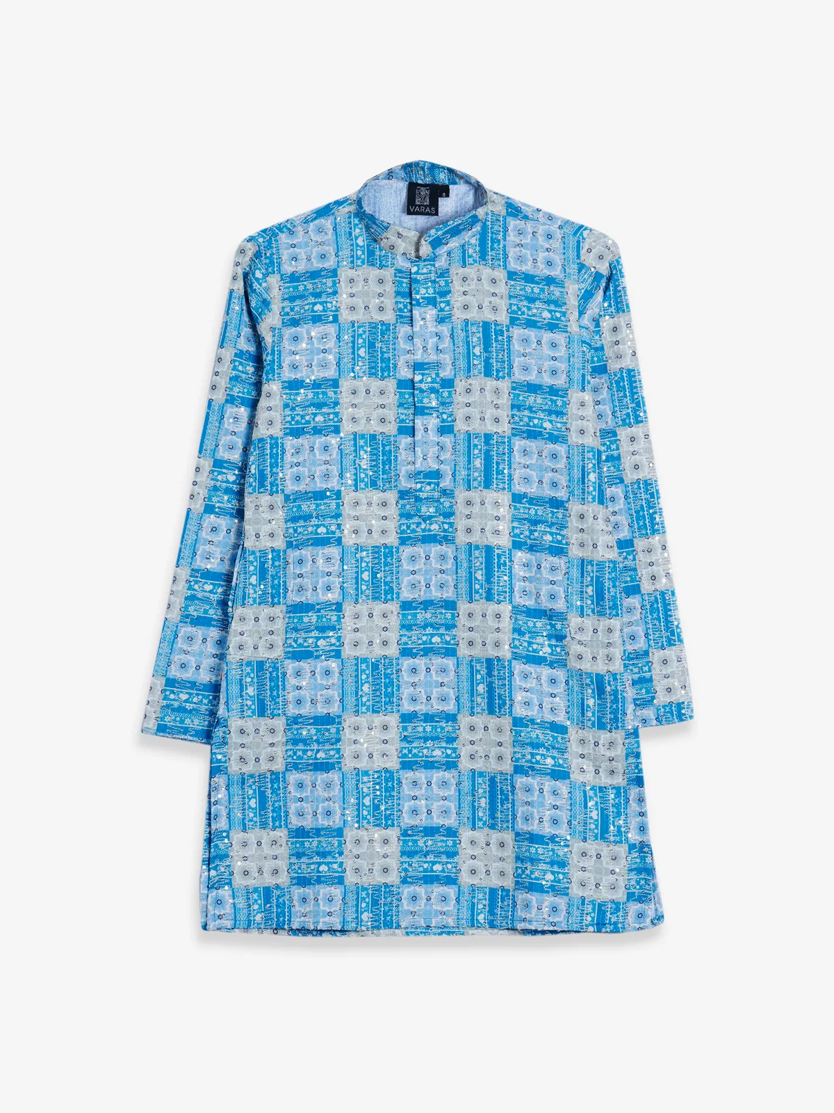 Amazing printed cotton kurta suit in blue