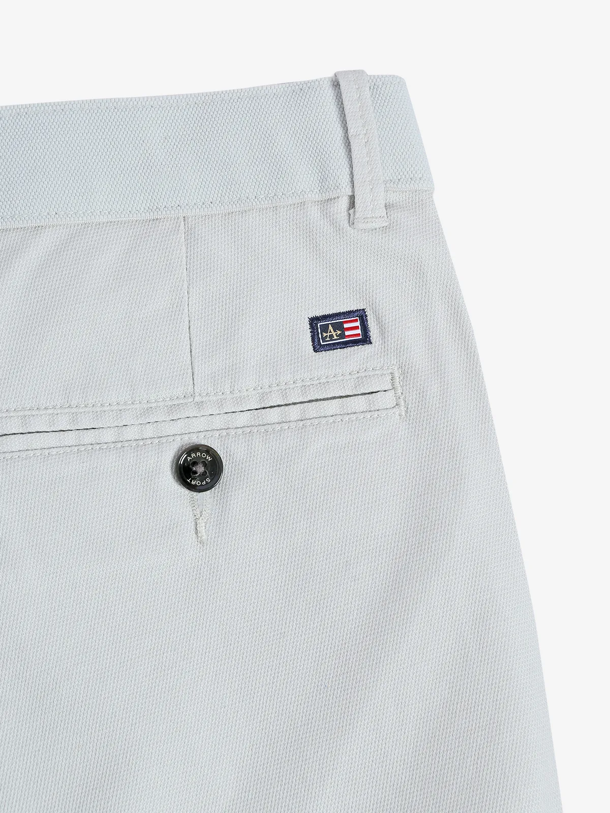 Arrow cotton white solid trouser