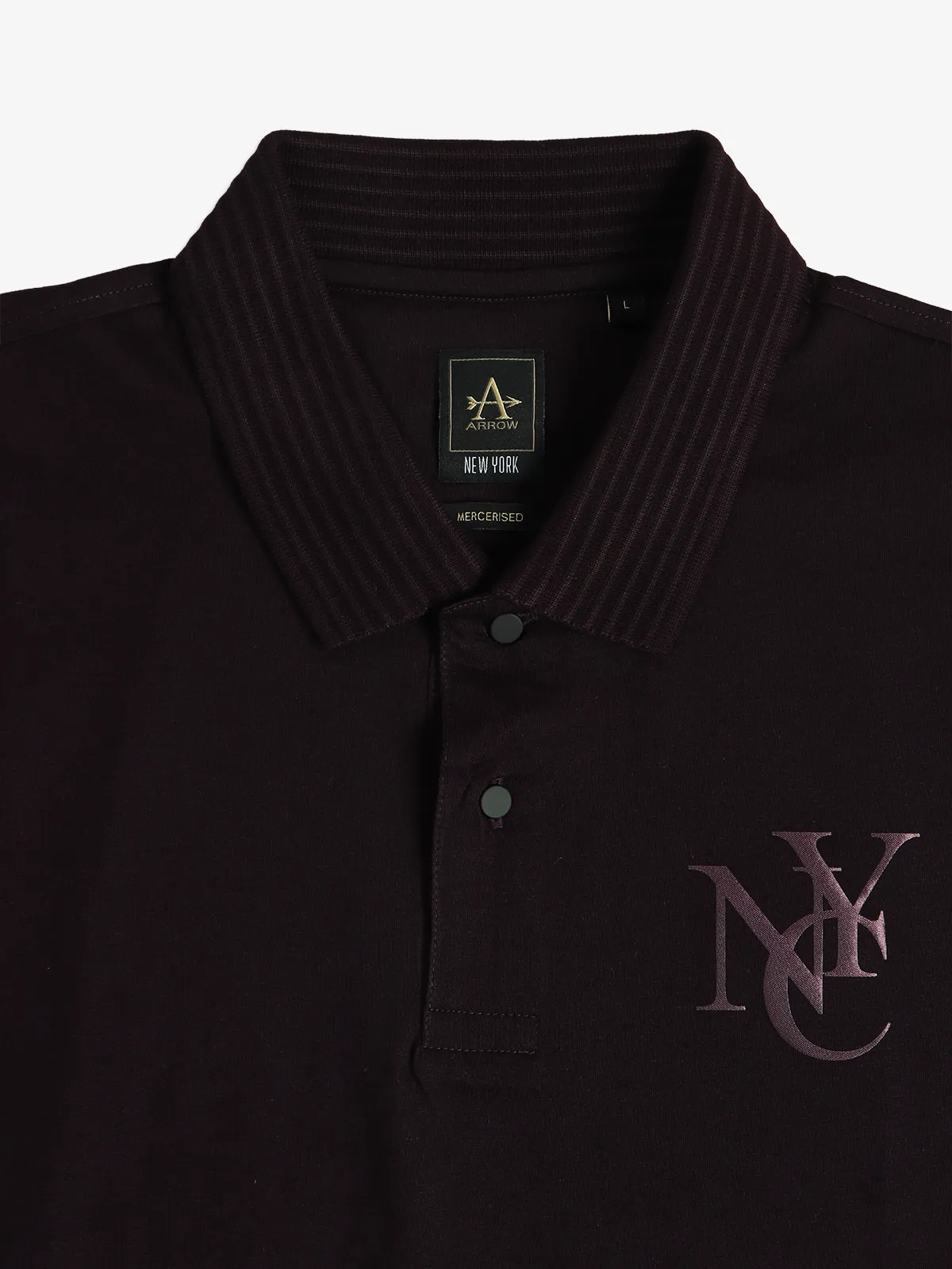 ARROW cotton purple polo t-shirt