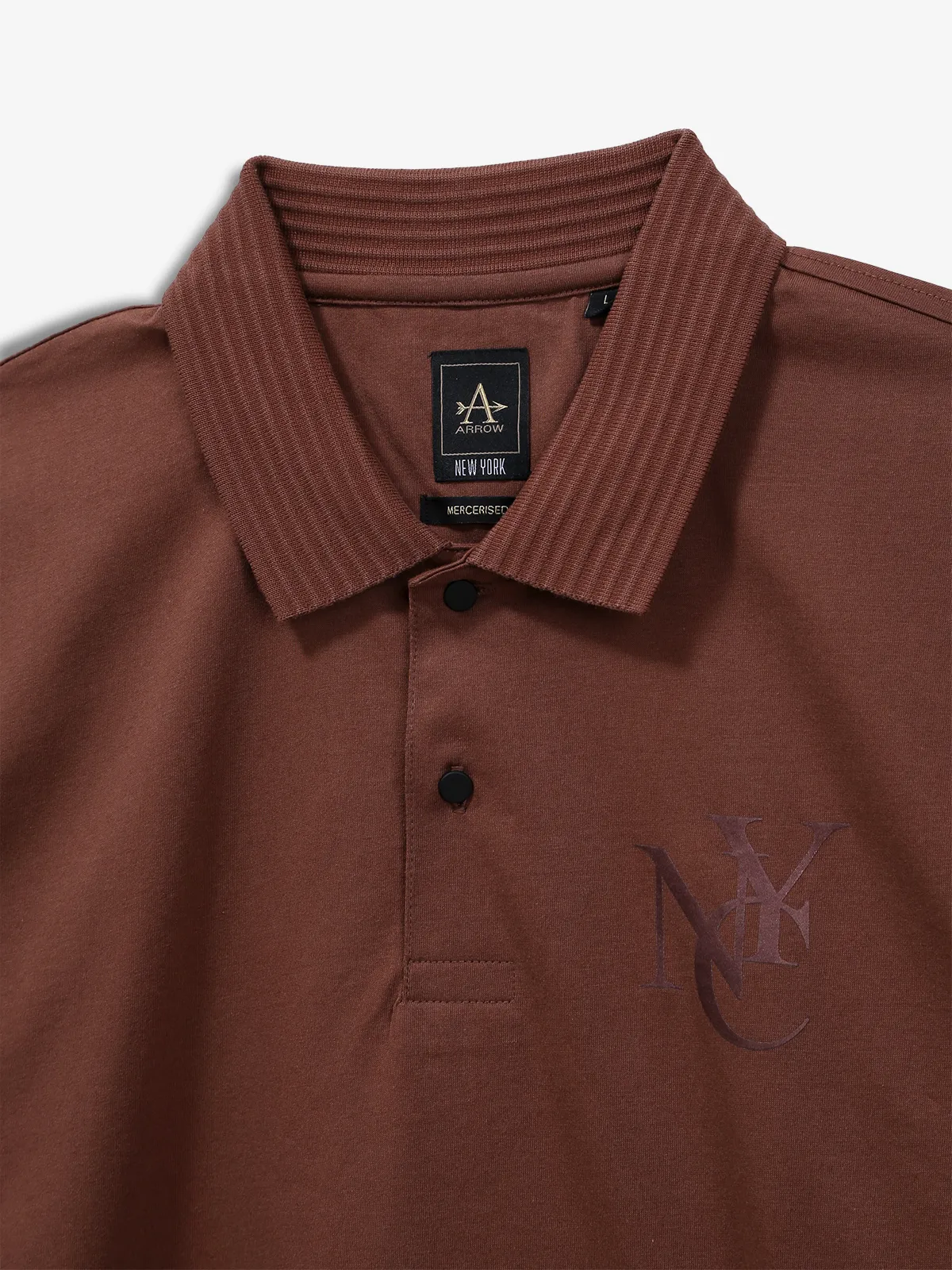 ARROW NEW YORK plain brown cotton t-shirt