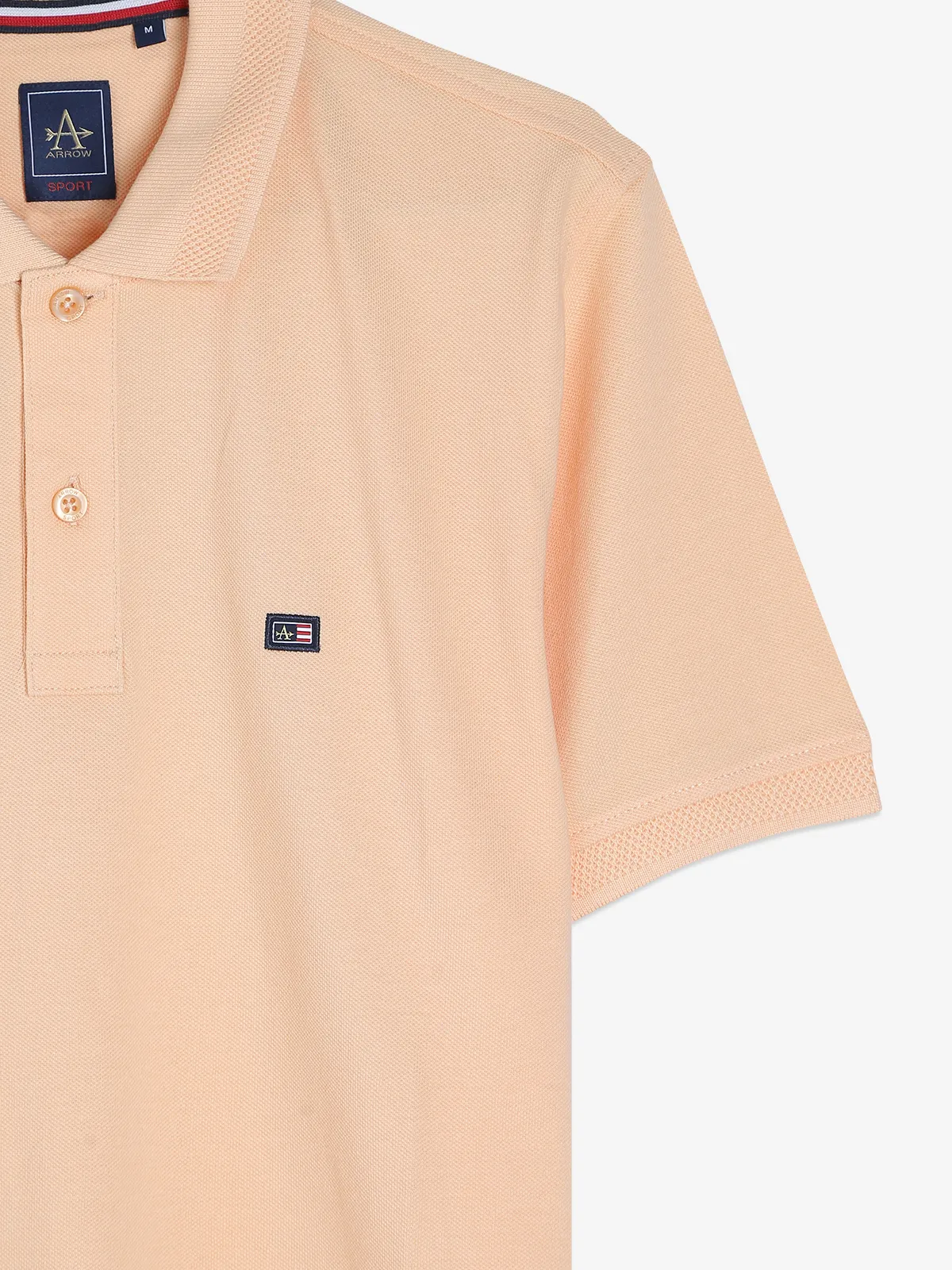 Arrow plain cotton t shirt in peach