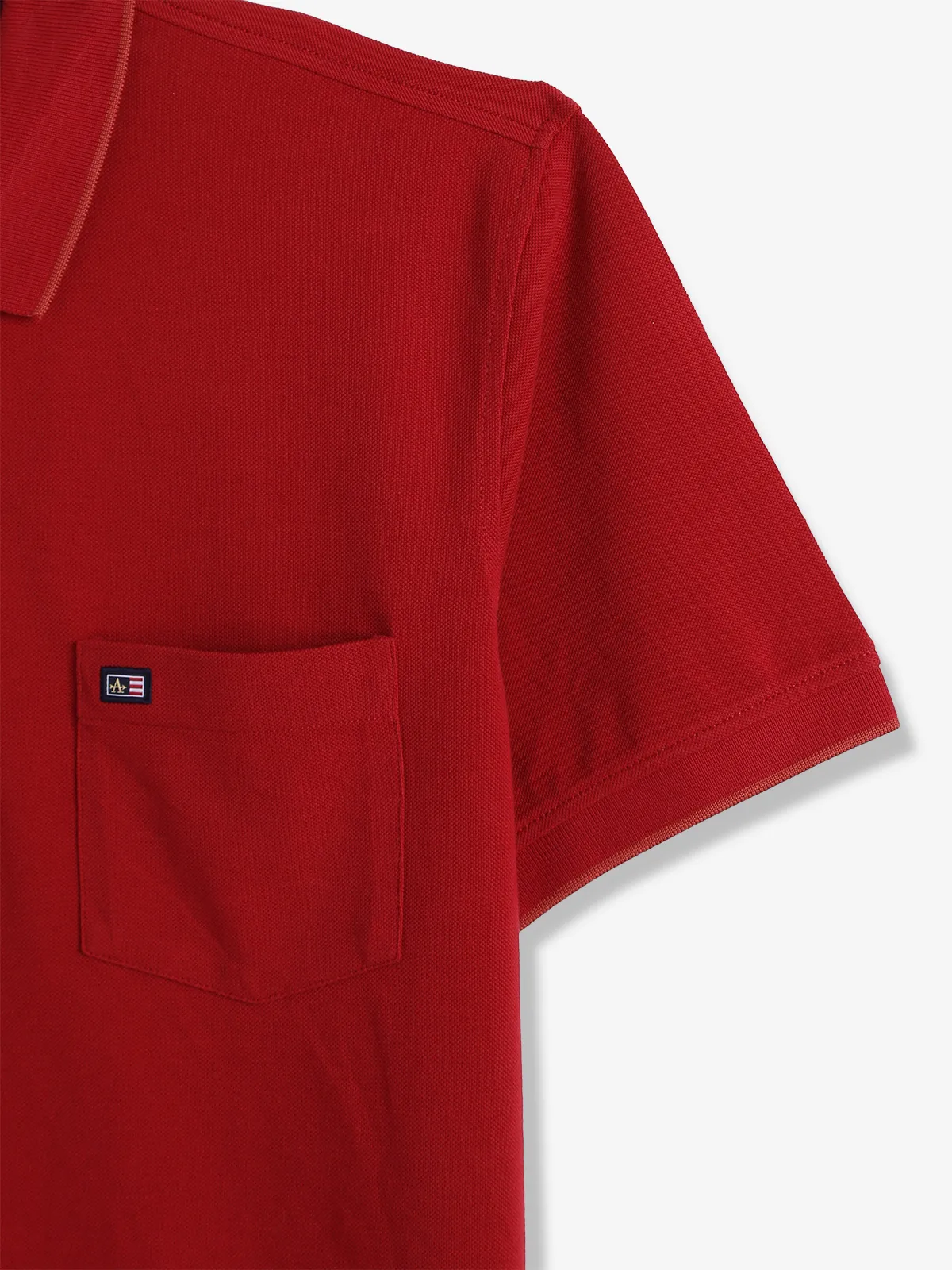 ARROW SPORT plain red cotton polo t-shirt