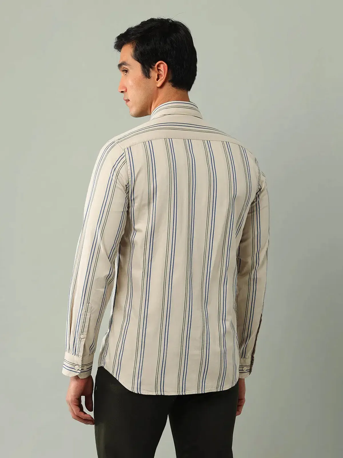 ARROW SPORT striped beige casual shirt for men