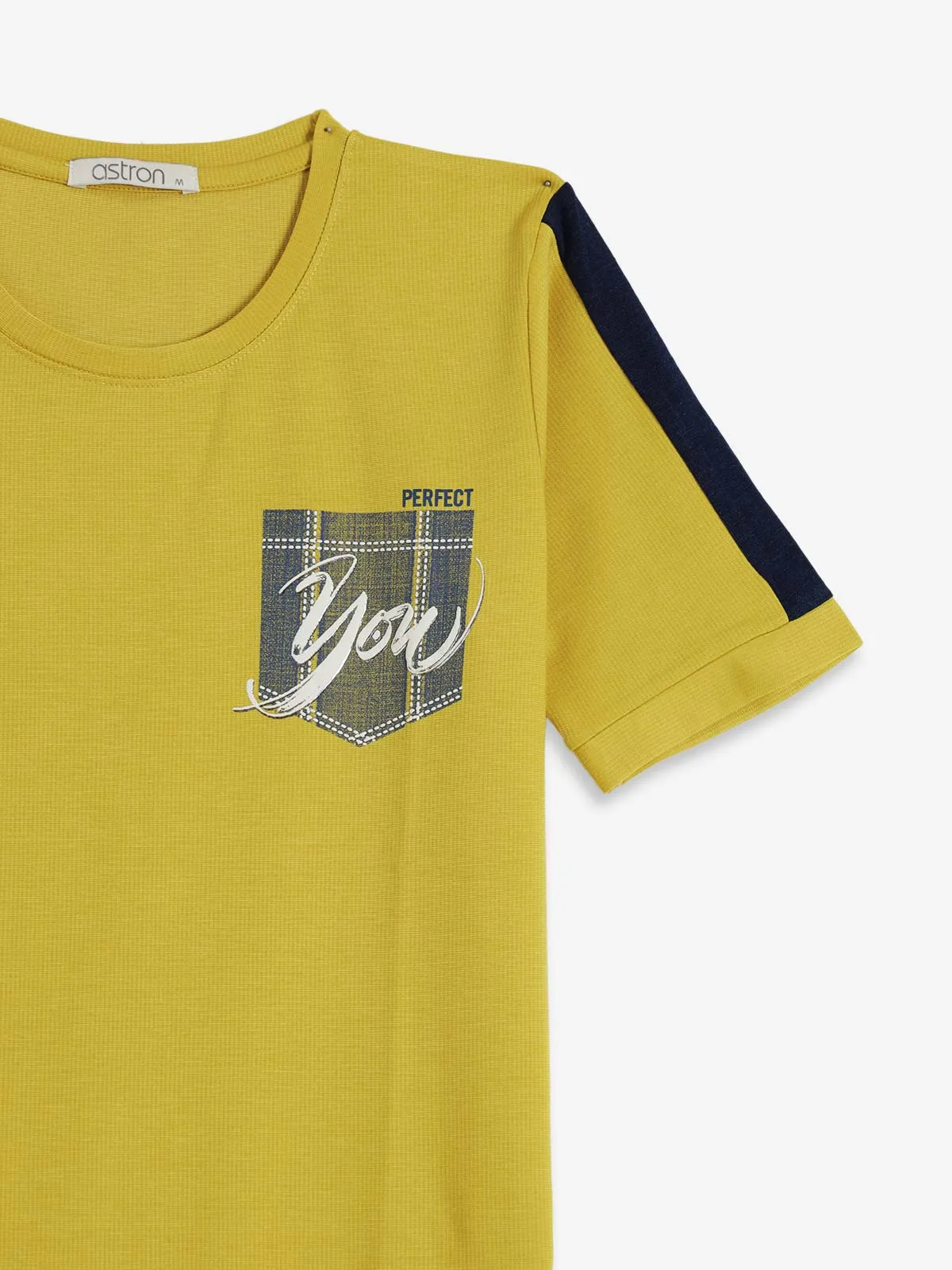 ASTRON cotton yellow t-shirt