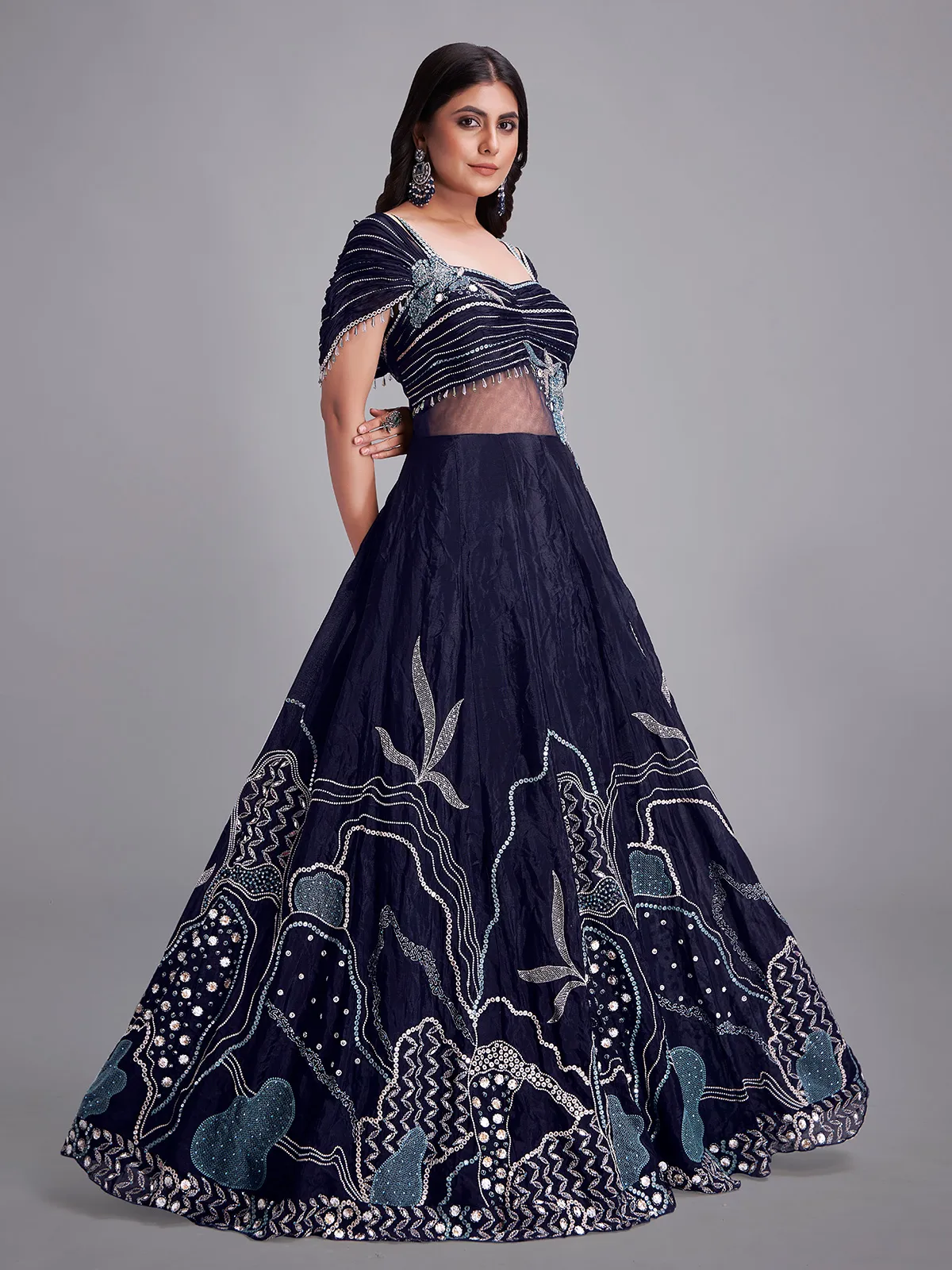 Attractive black designer gown