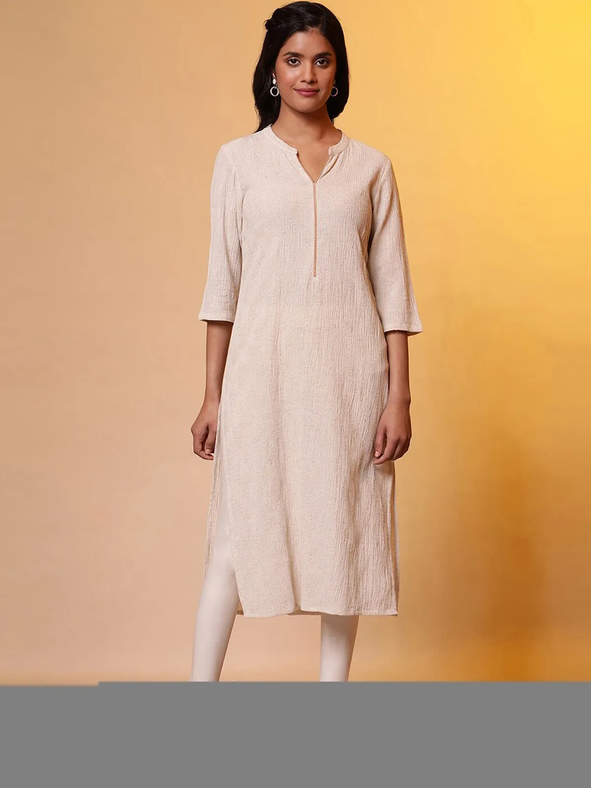 Aurelia beige cotton casual kurti