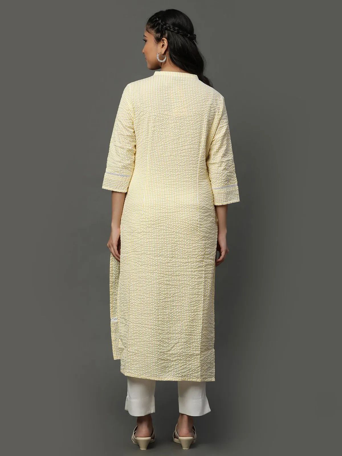 AURELIA light yellow stripe kurti