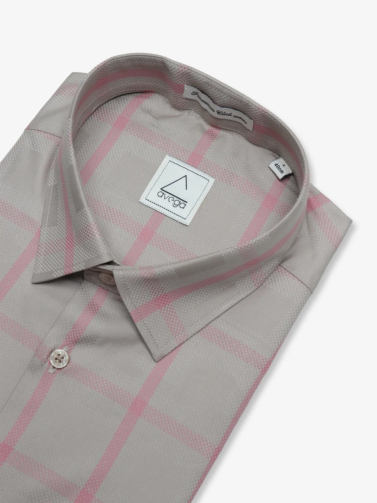 Avega beige cotton checks shirt