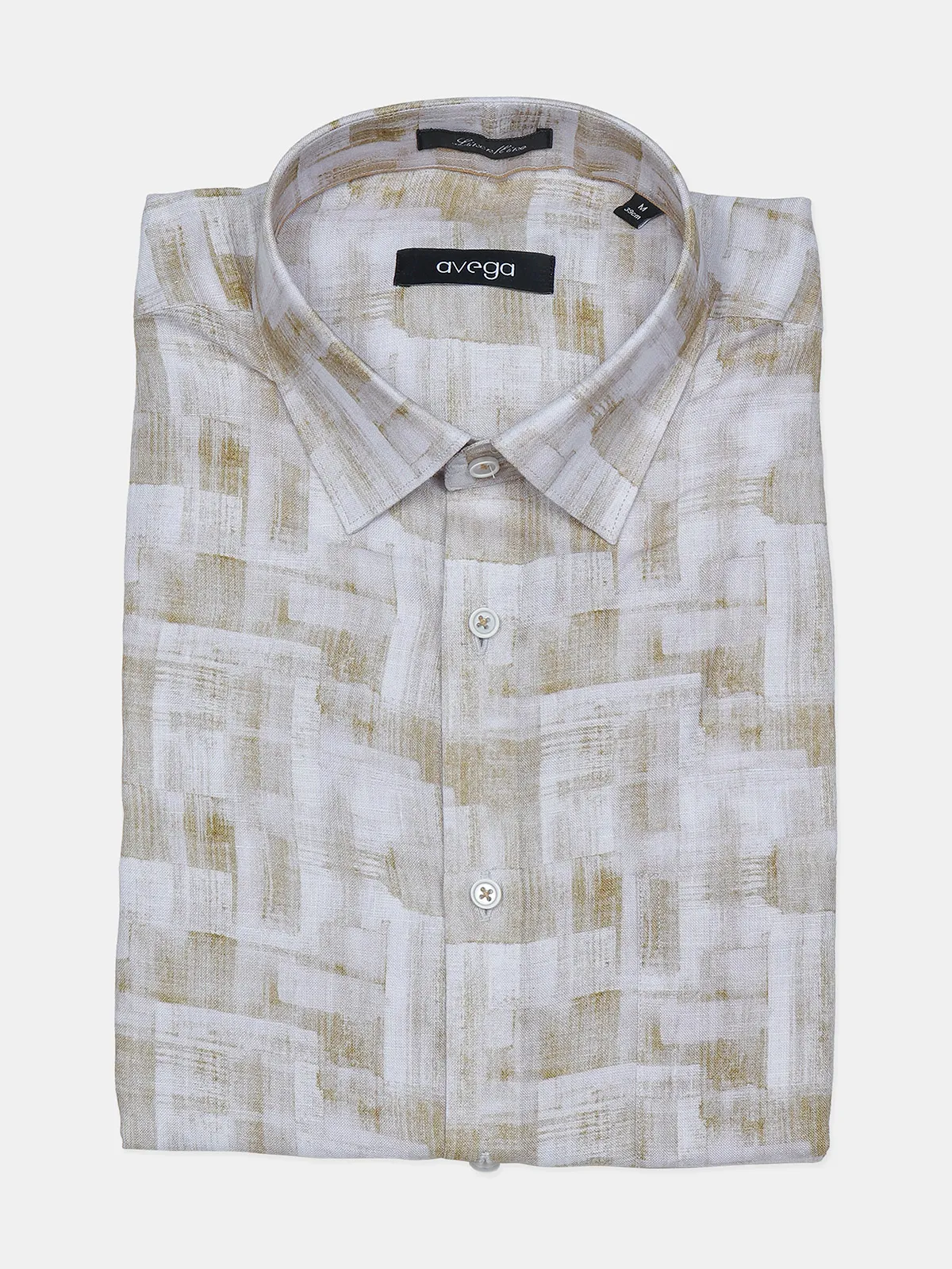 Avega beige cotton printed shirt