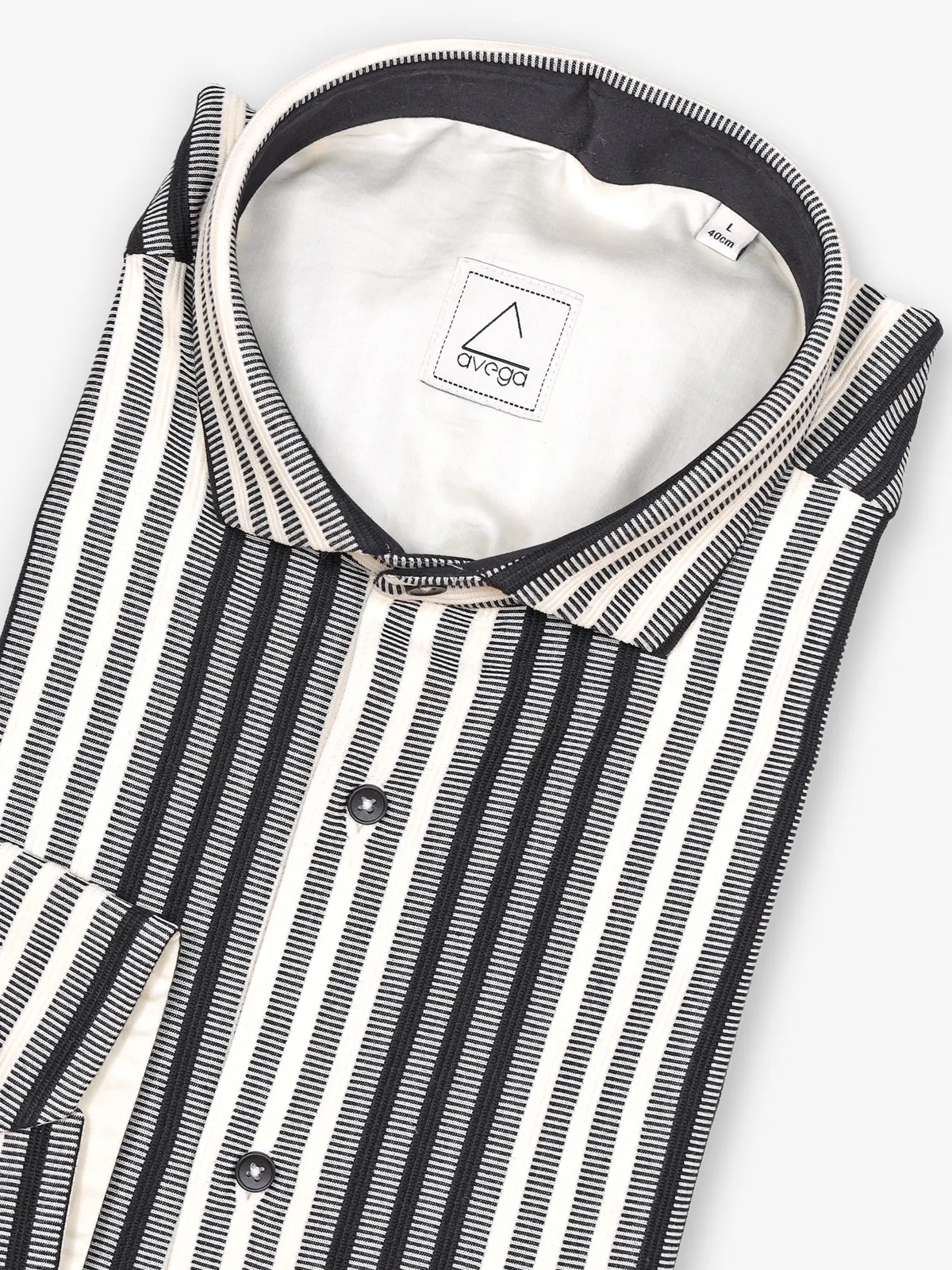 AVEGA black and cream cotton party shirt