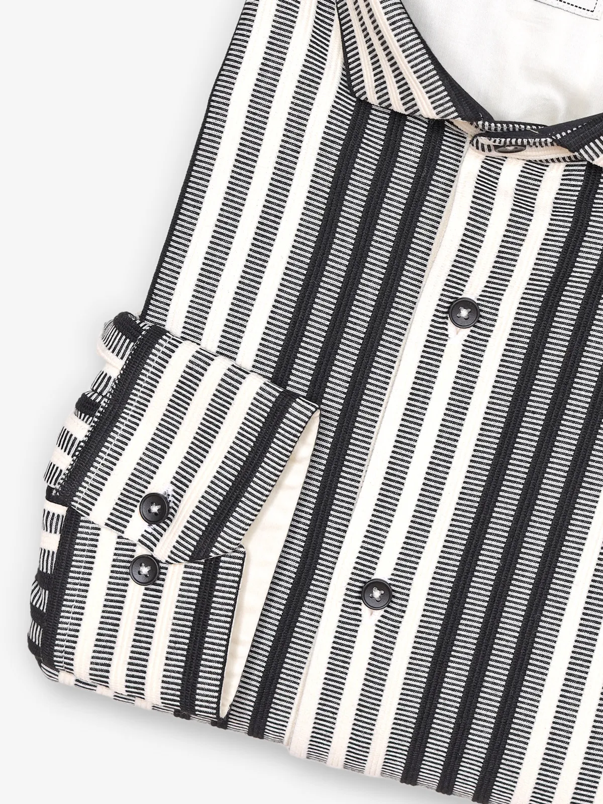 AVEGA black and cream cotton party shirt