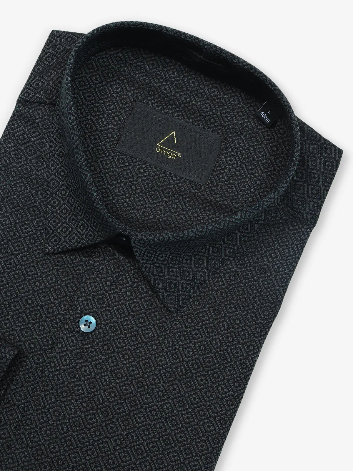 AVEGA black texture formal shirt in cotton