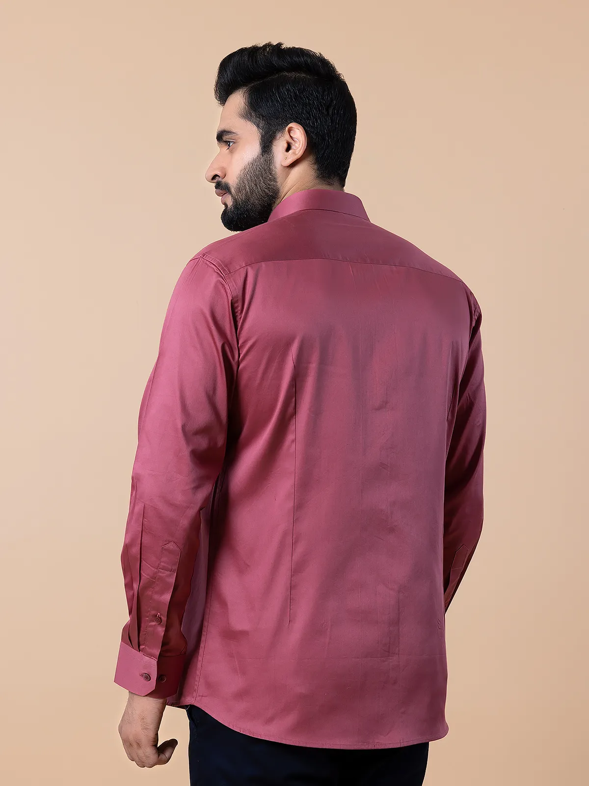 Avega coral pink cotton full sleeves shirt