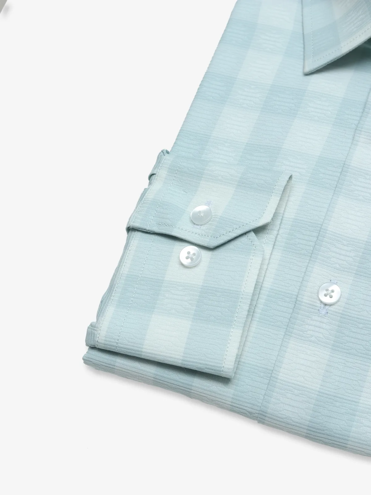 Avega cotton checks mint green shirt