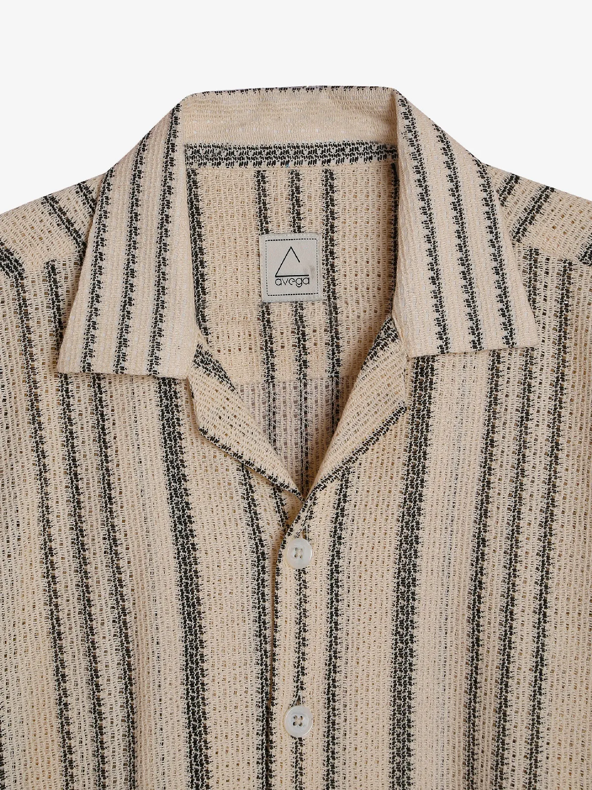 Avega cotton cream stripe shirt