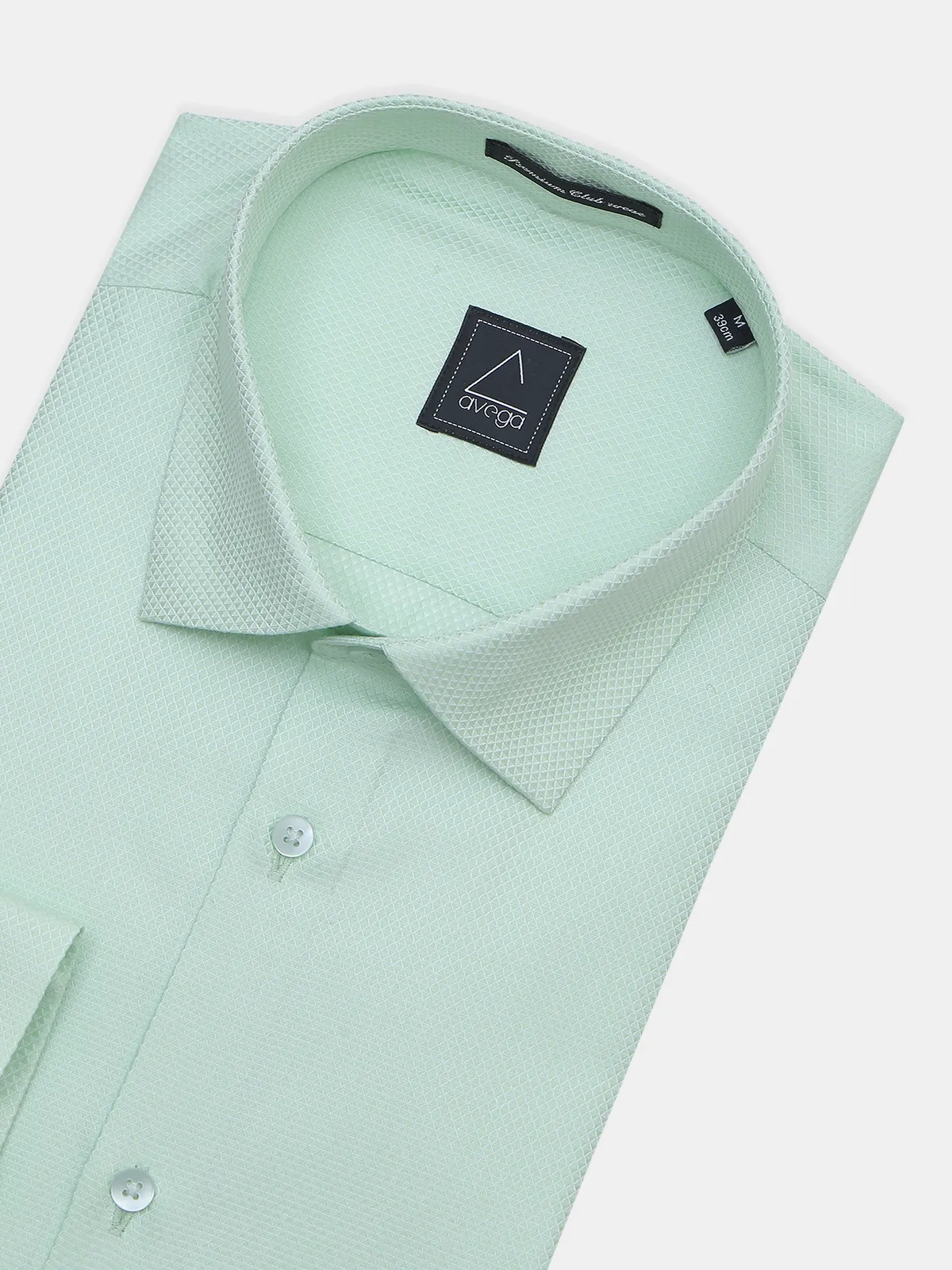 Avega cotton fabric solid green mens shirt