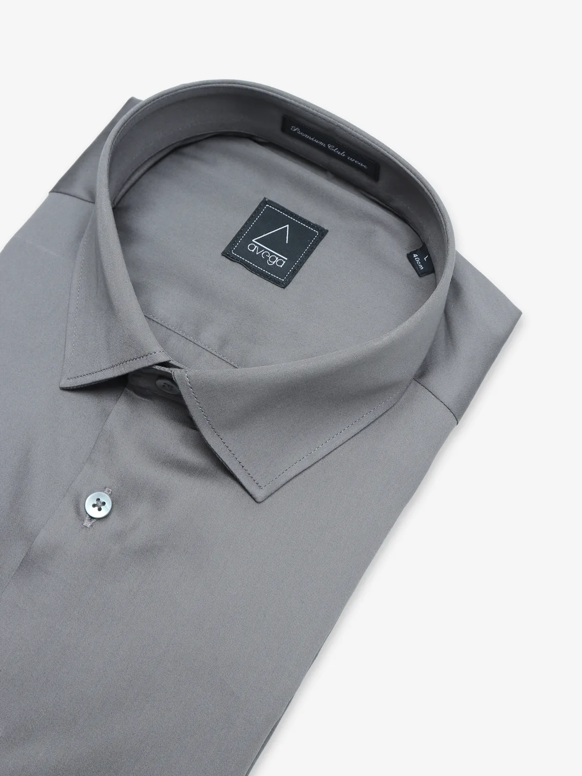 Avega cotton grey plain shirt