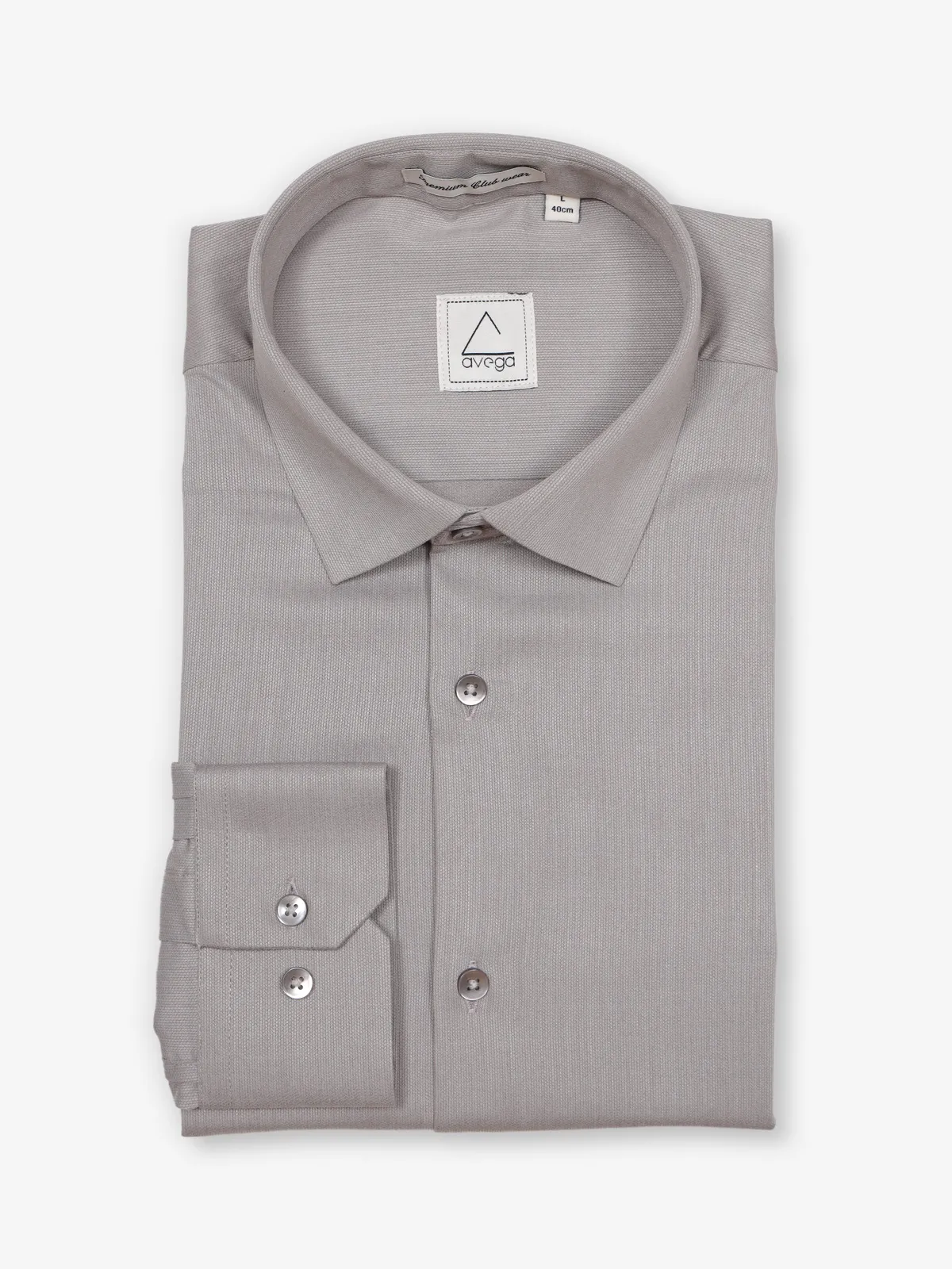 AVEGA cotton grey textured party shirt