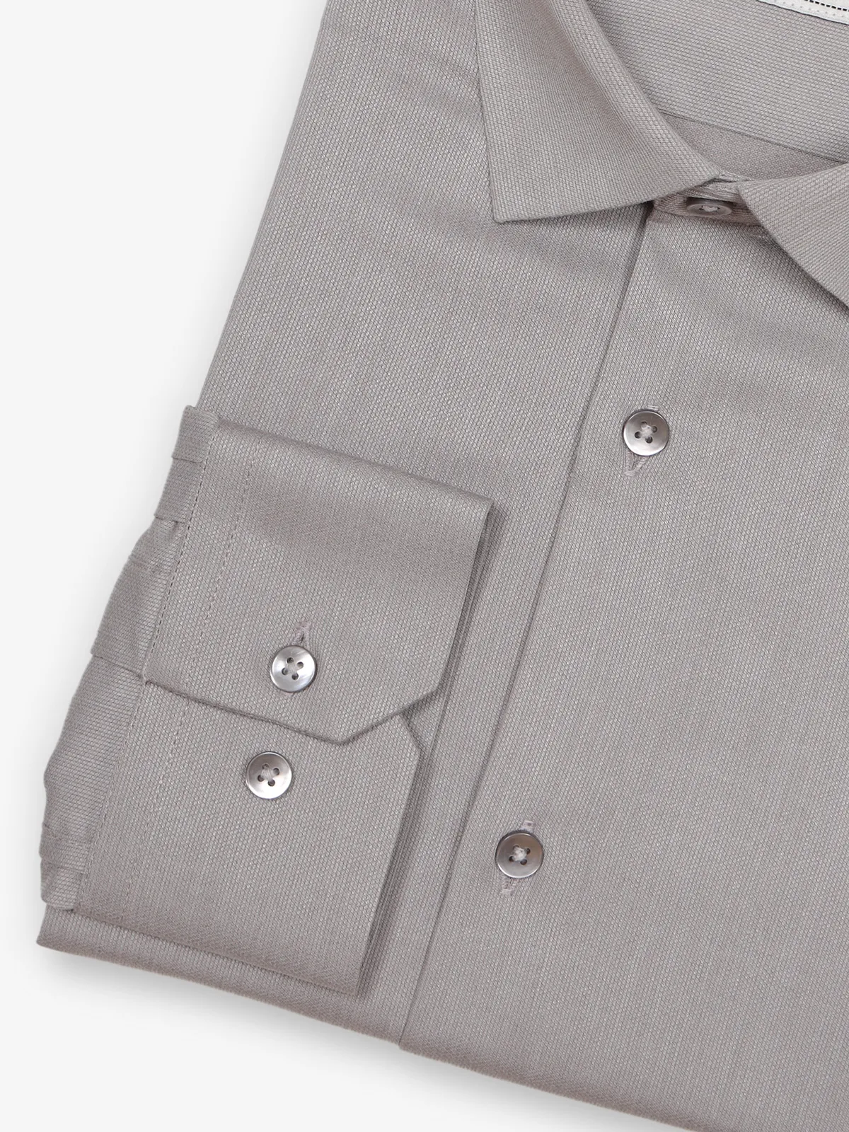 AVEGA cotton grey textured party shirt