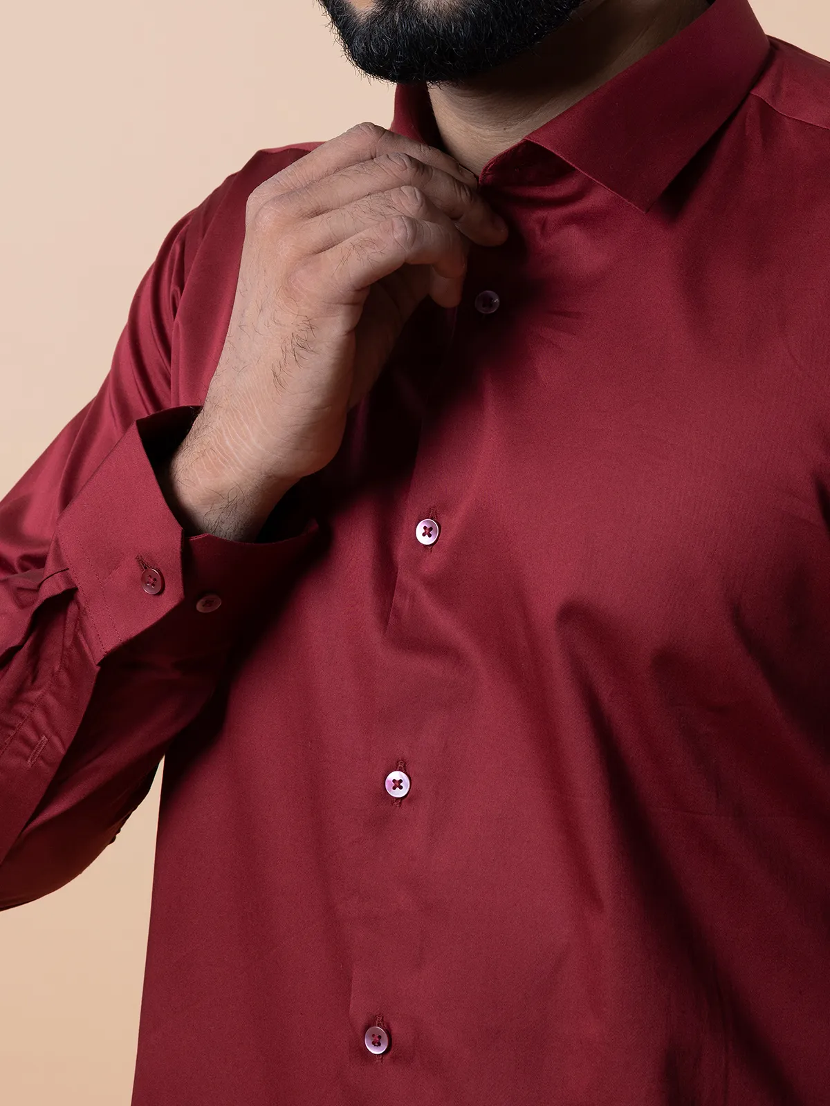 Avega cotton plain maroon shirt