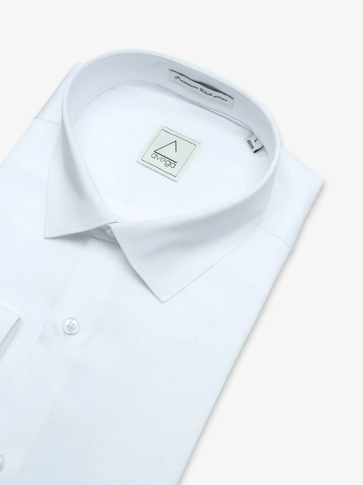 Avega cotton white plain shirt