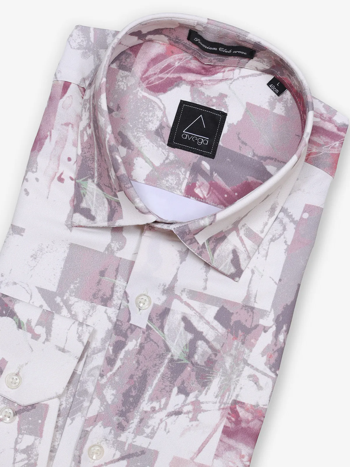 AVEGA cream printed cotton party shirt