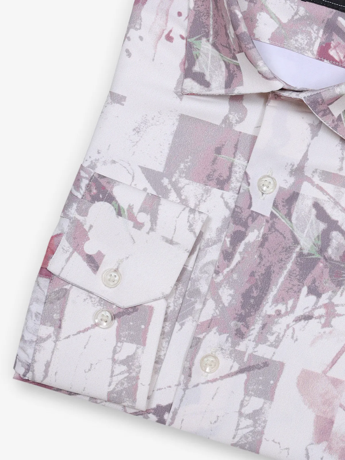 AVEGA cream printed cotton party shirt