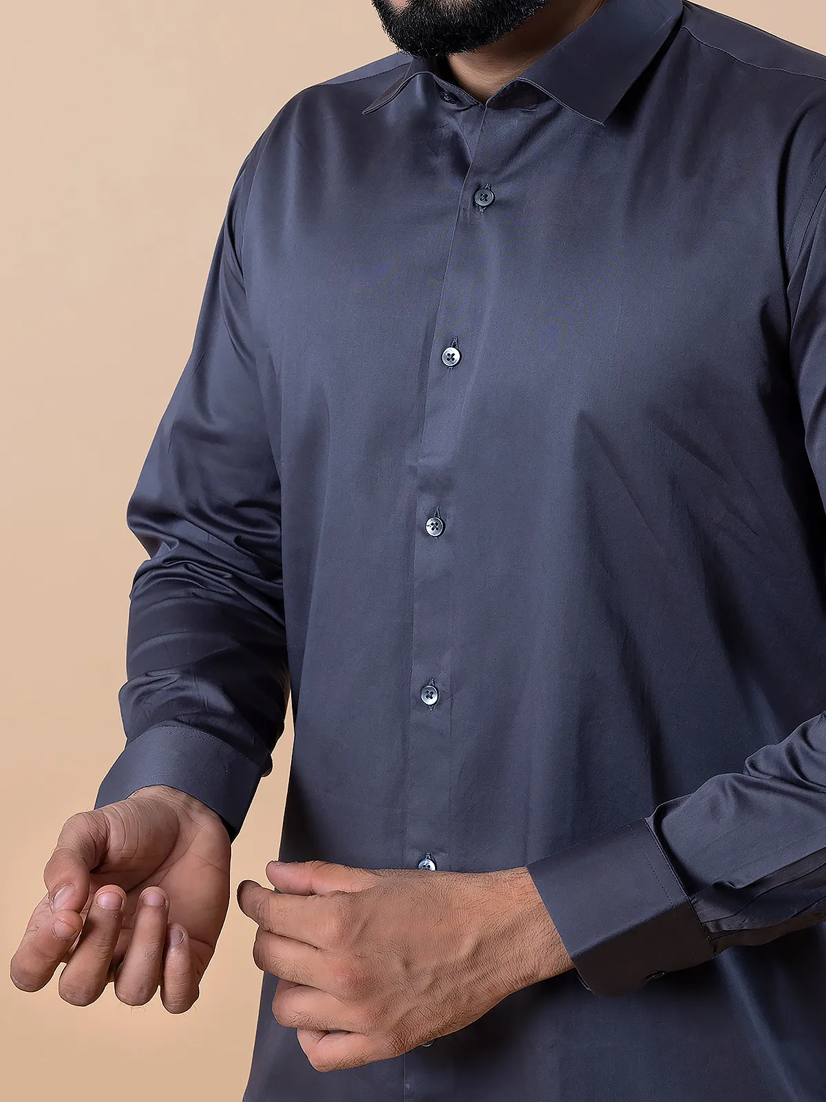 Avega dark grey plain shirt