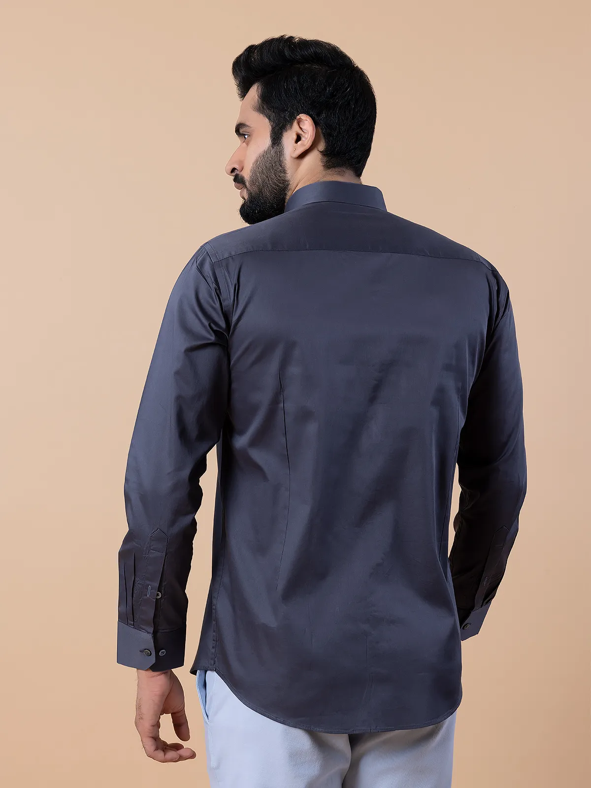 Avega dark grey plain shirt