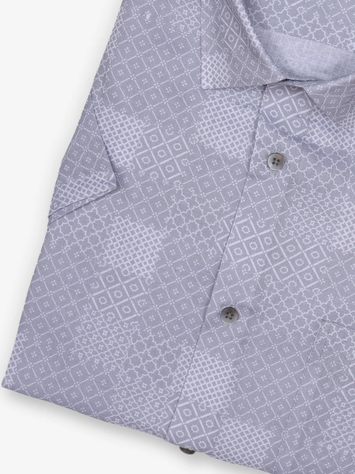 AVEGA grey cotton party shirt with print