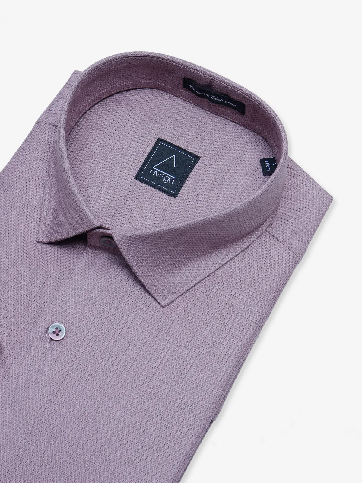 Avega light purple cotton textured shirt